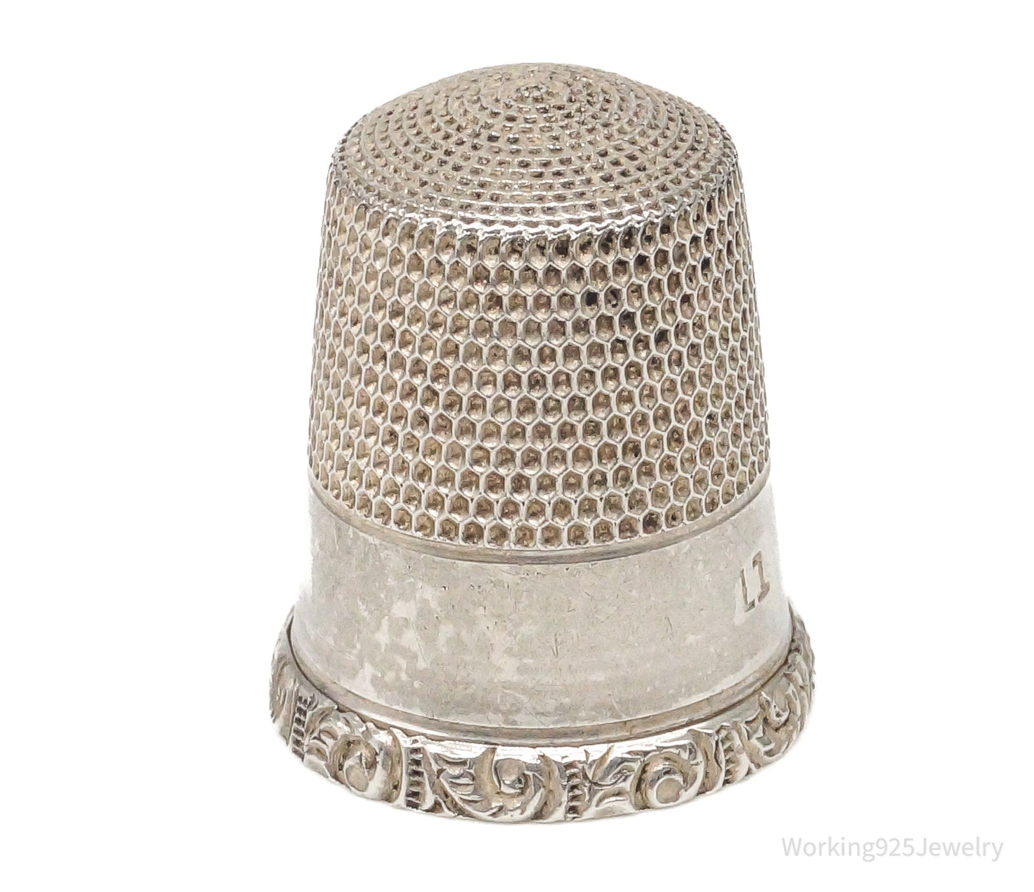 1800s Antique Simons Bros & Co Sterling Silver Thimble Size 11
