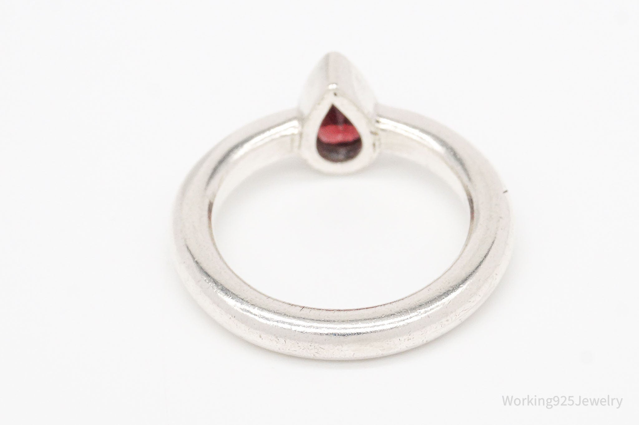 Vintage Garnet Sterling Silver Ring - Size 6