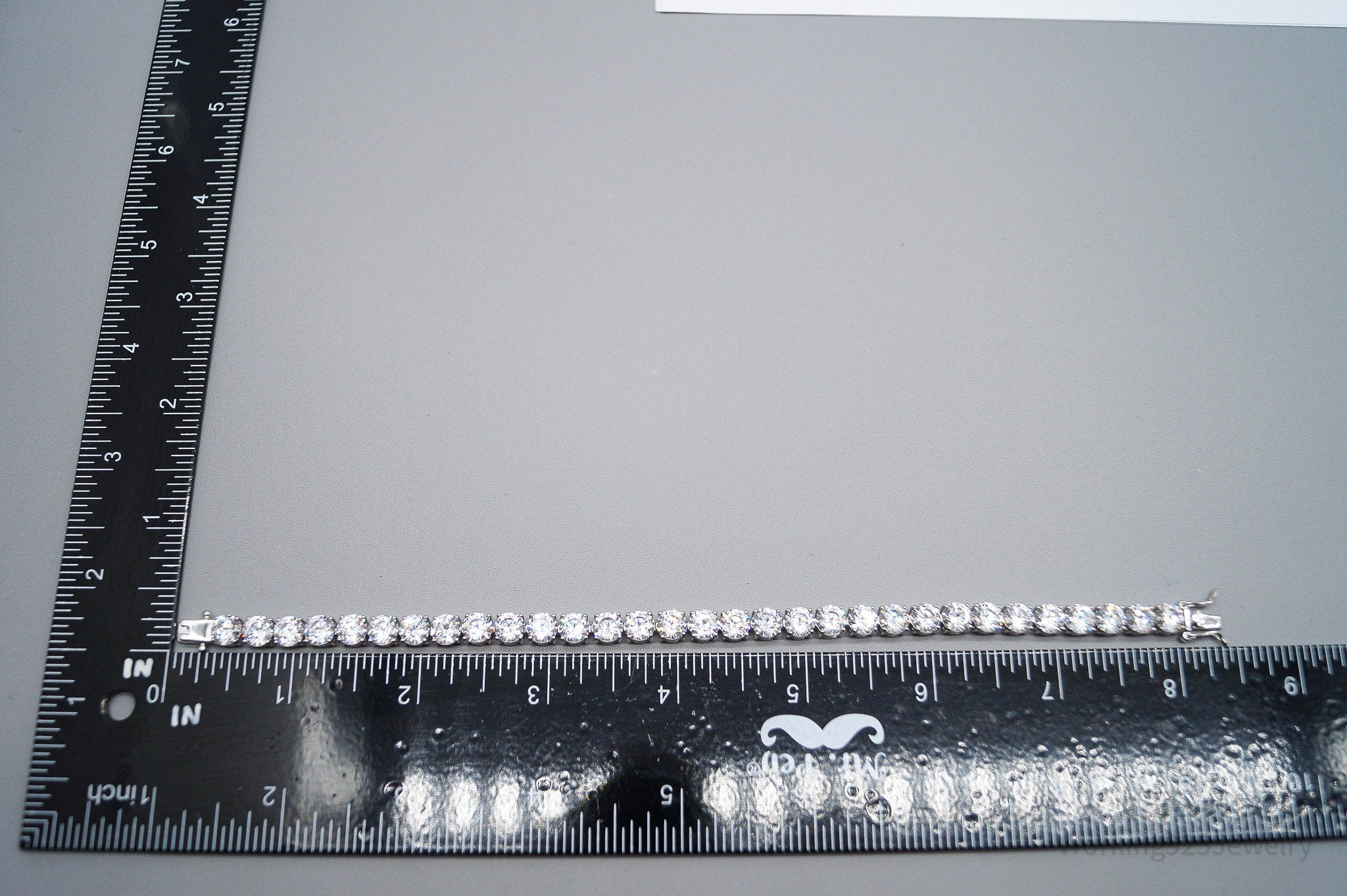 JTVs PAJ Large Cubic Zirconia Sterling Silver Tennis Bracelet - 8 3/8"