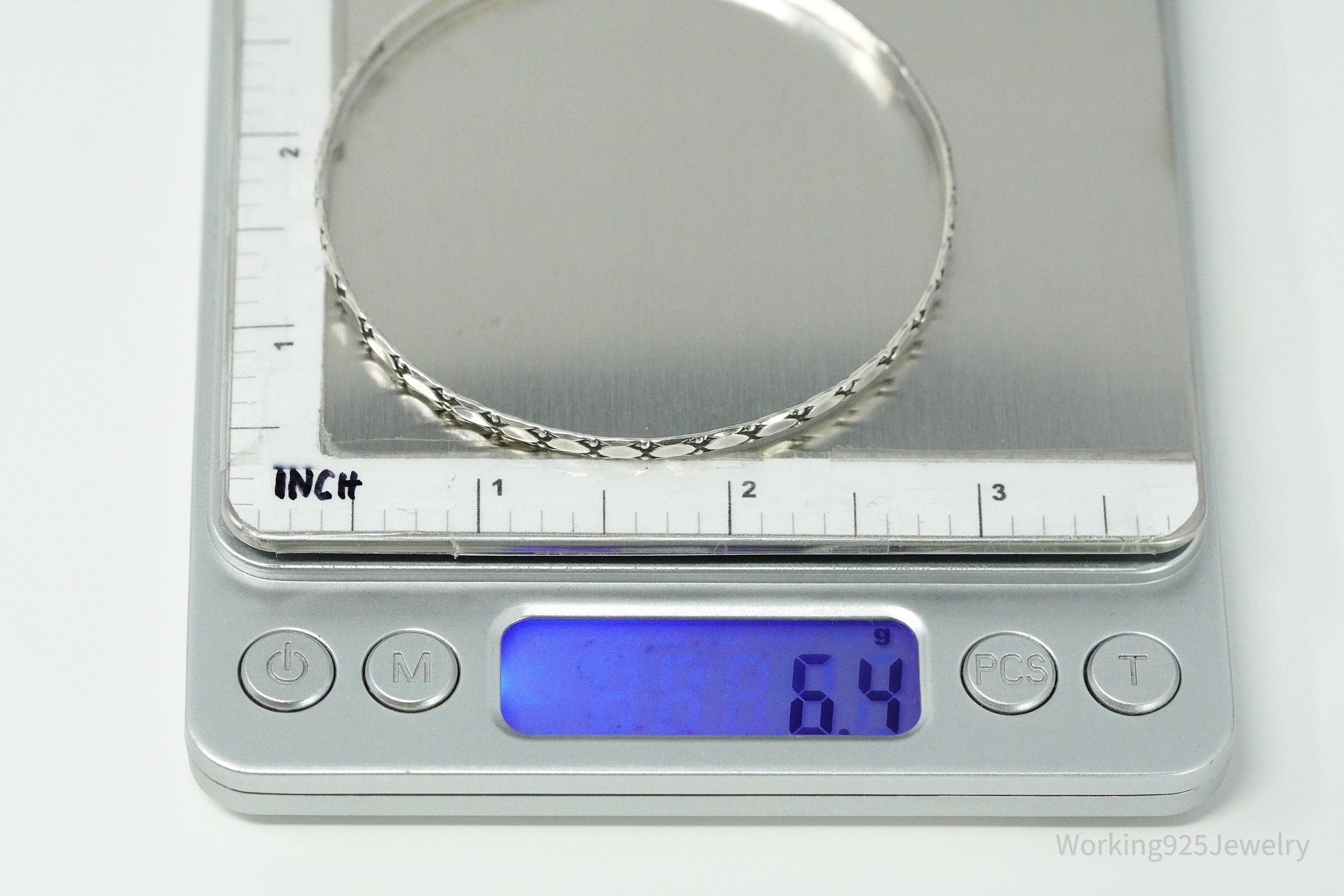 Antique Designer Danecraft Pattern Sterling Silver Bracelet 8"