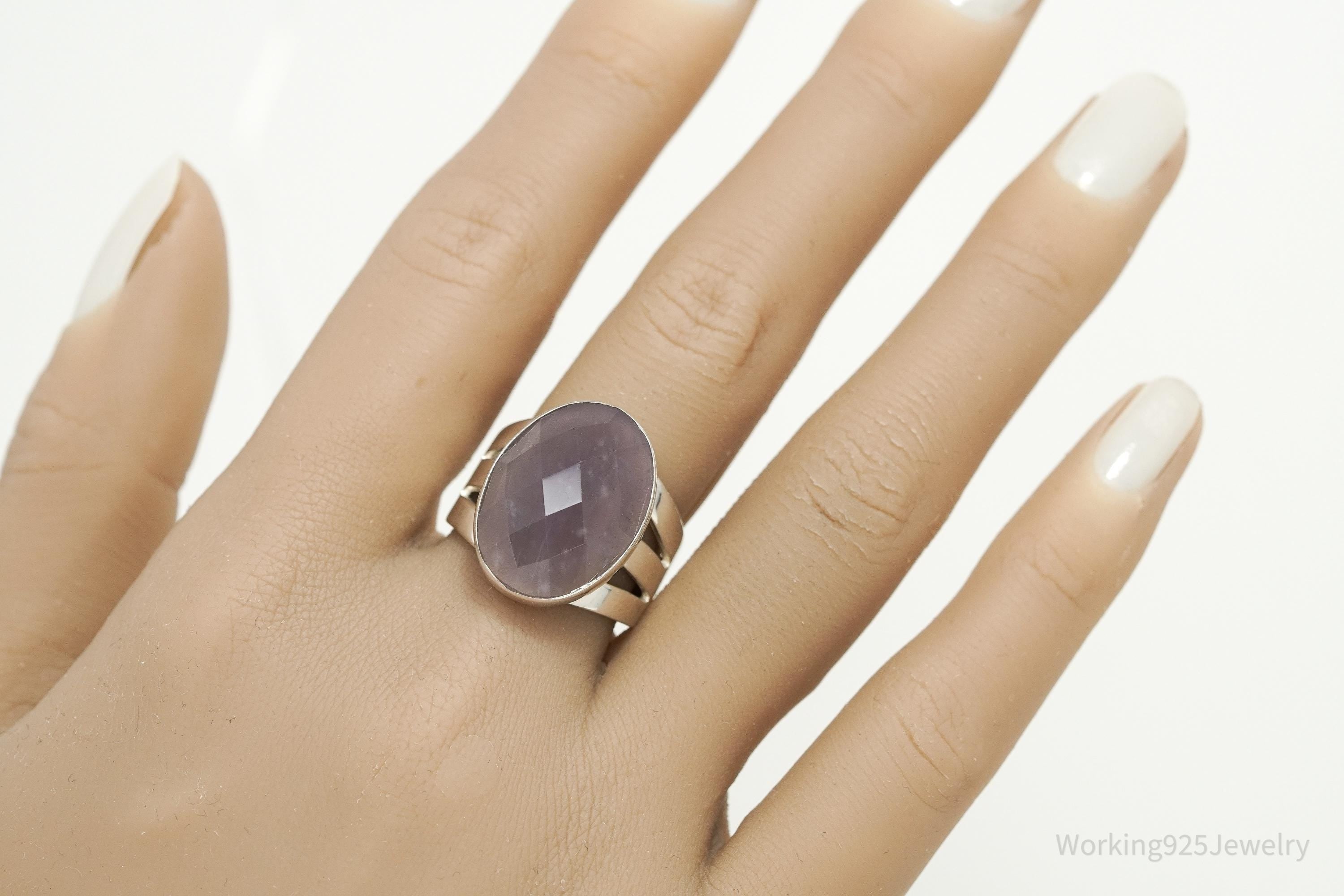 Vintage Desert Rose Trading Co Checkerboard Quartz Sterling Silver Ring - Size 9