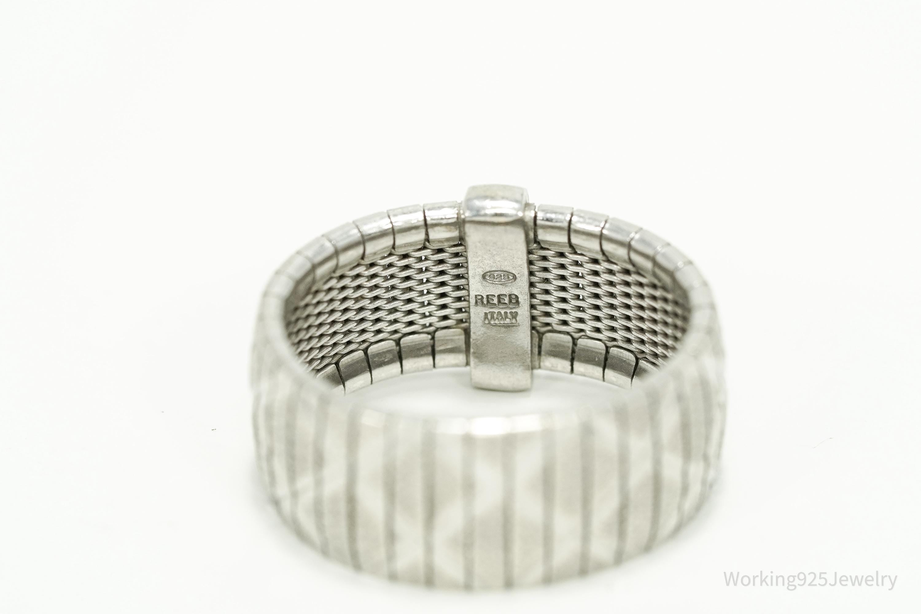 Vintage Italian REEB Sterling Silver Band Ring - Size 8.75