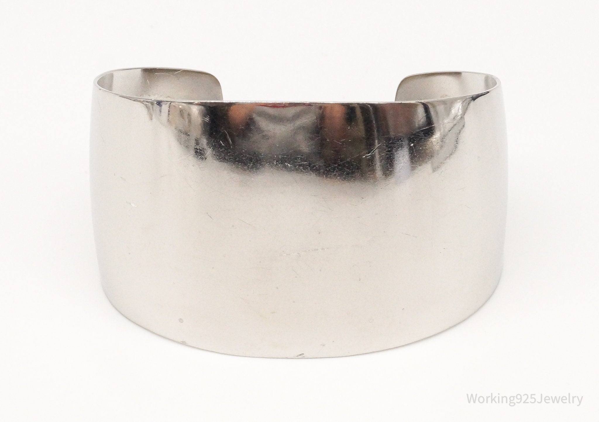 Antique Designer Danecraft Sterling Silver Wide Cuff Bracelet