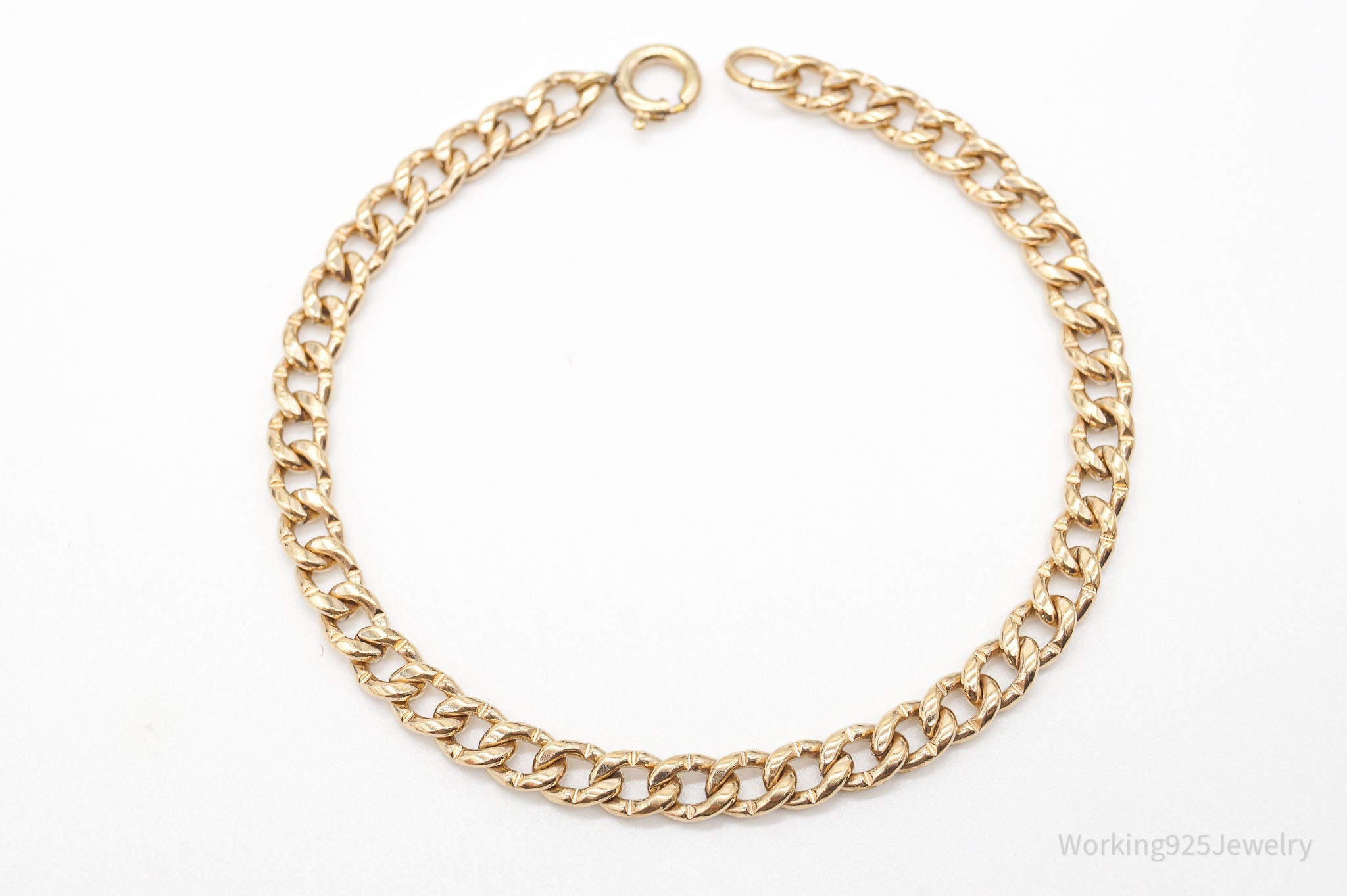 Vintage Retro 1950s 1/20 12K Gold Filled Curb Links Bracelet