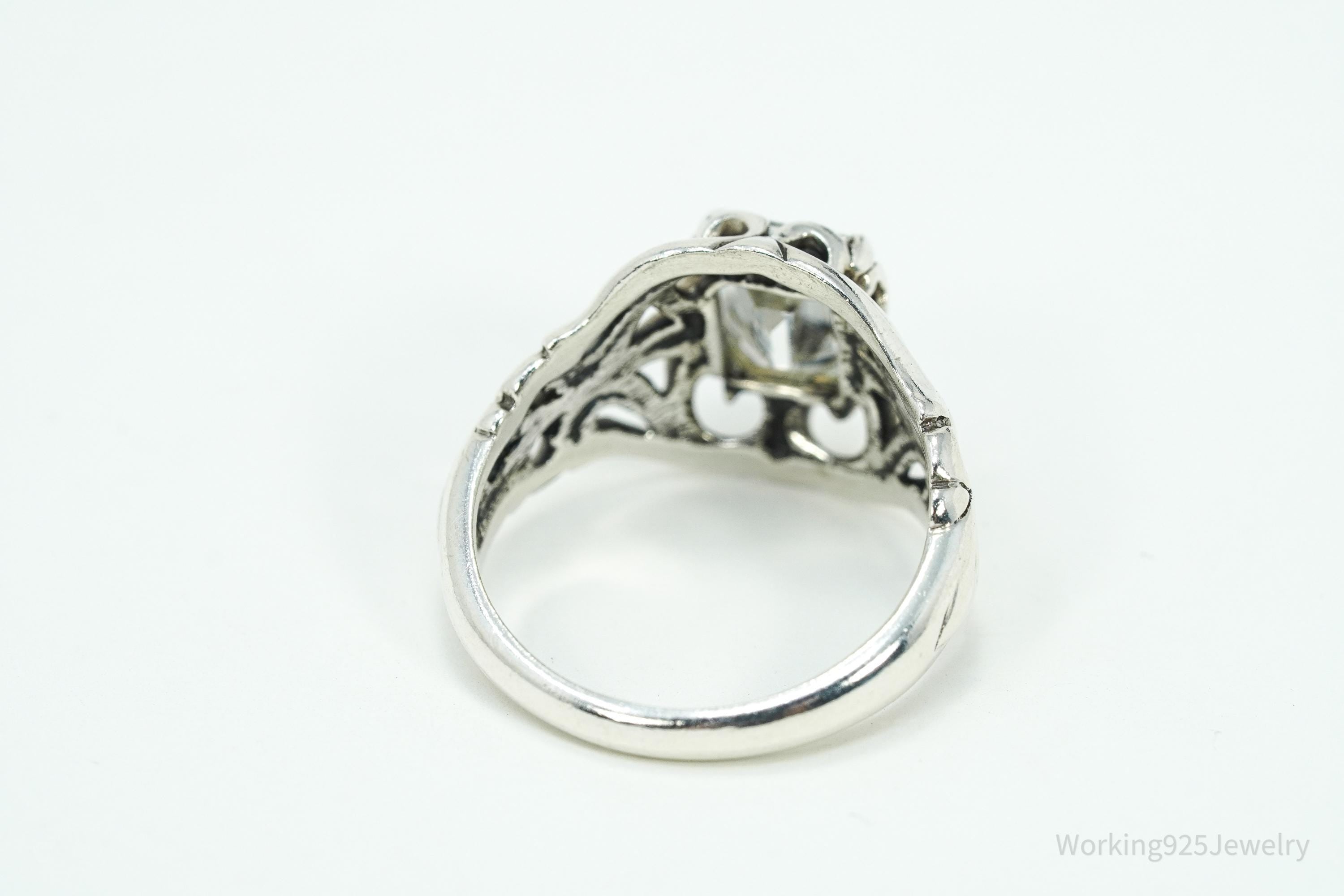 Vintage KABANA Diamonique Cubic Zirconia Sterling Silver Ring - Size 7