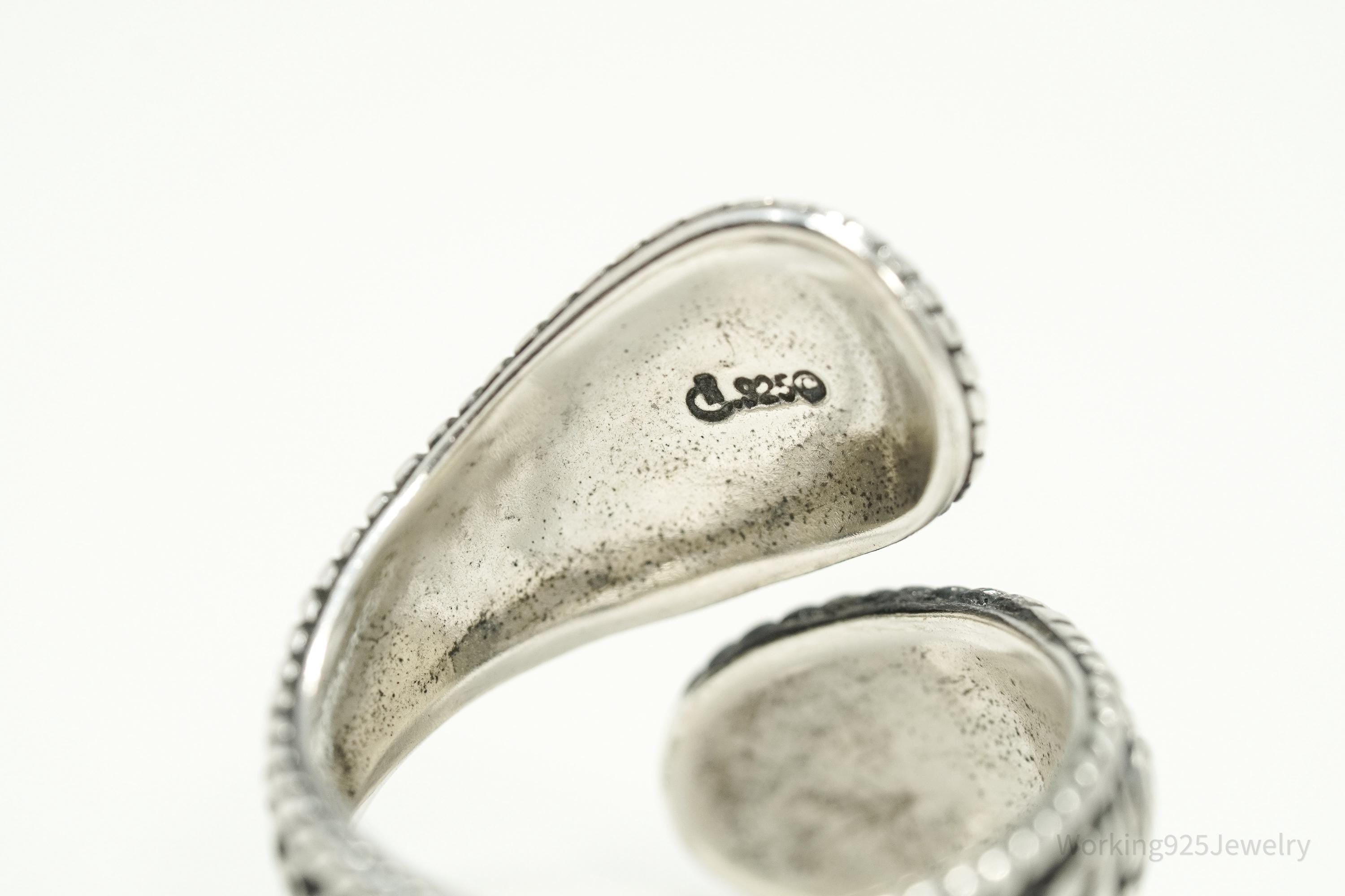 Vintage Native Designer Carolyn Pollack Relios Sterling Silver Wrap Ring - Size 10.75