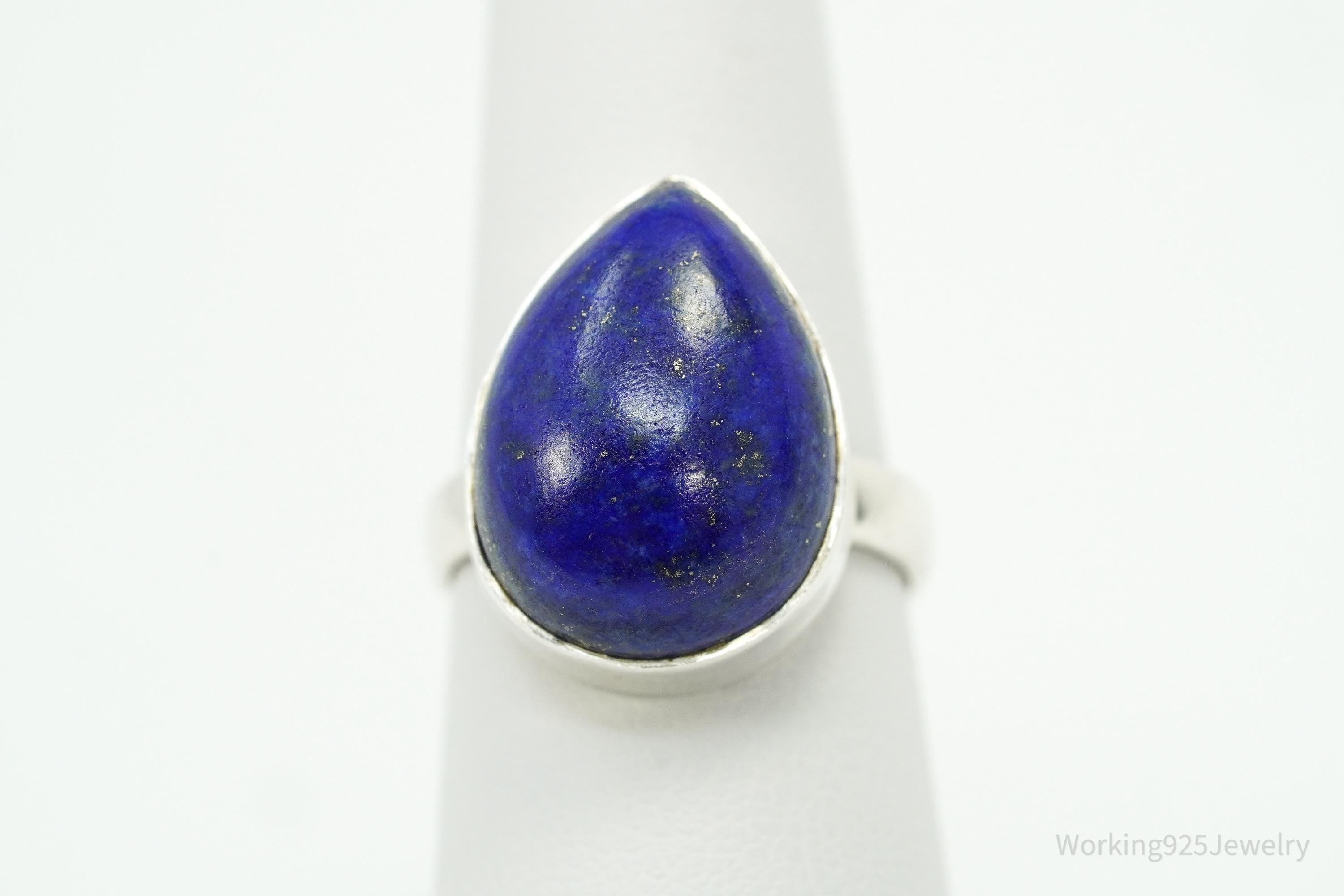 Vintage Lapis Lazuli Sterling Silver Ring - Size 7.25