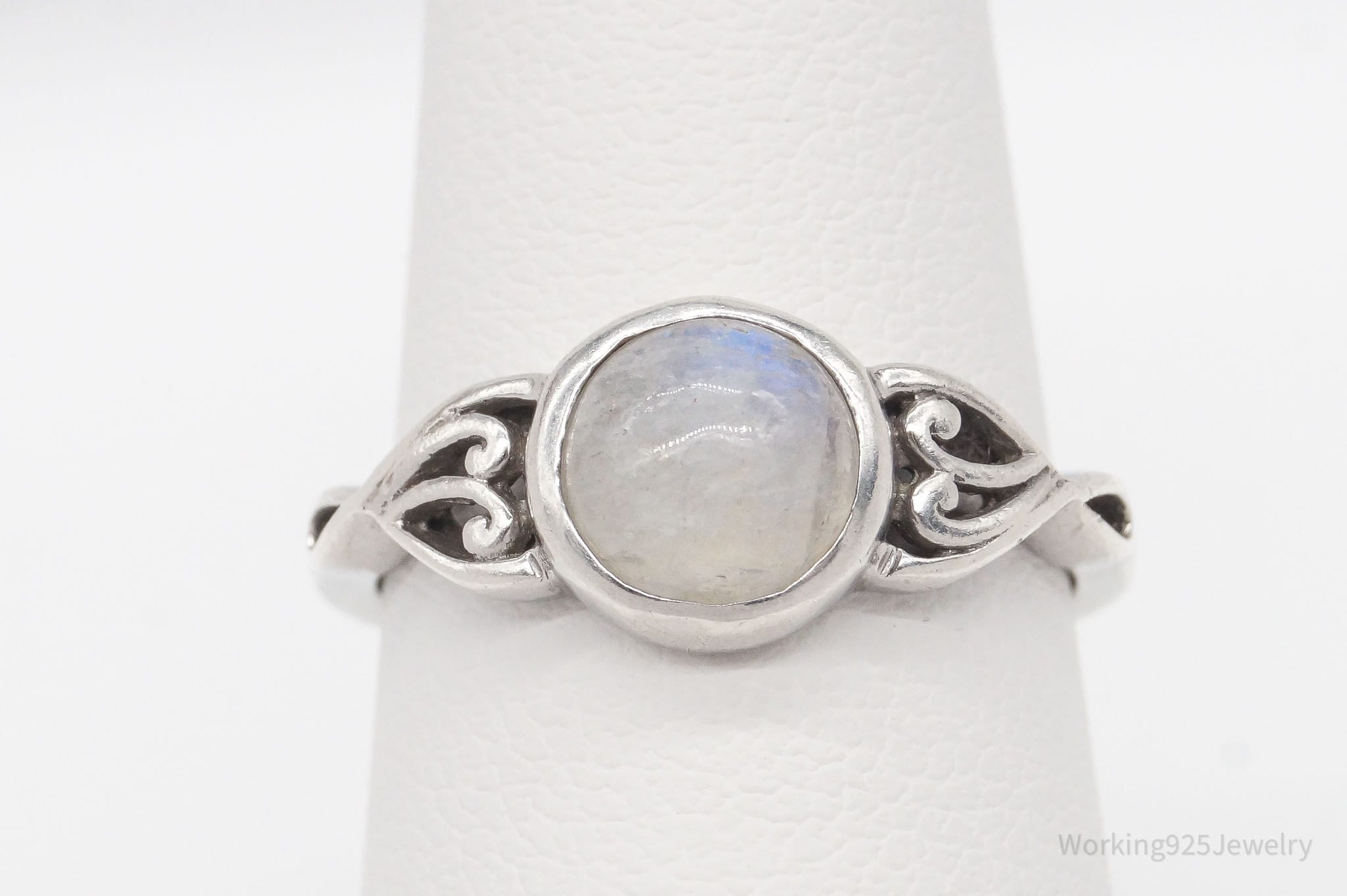 Vintage Moonstone Sterling Silver Ring - Size 6.5