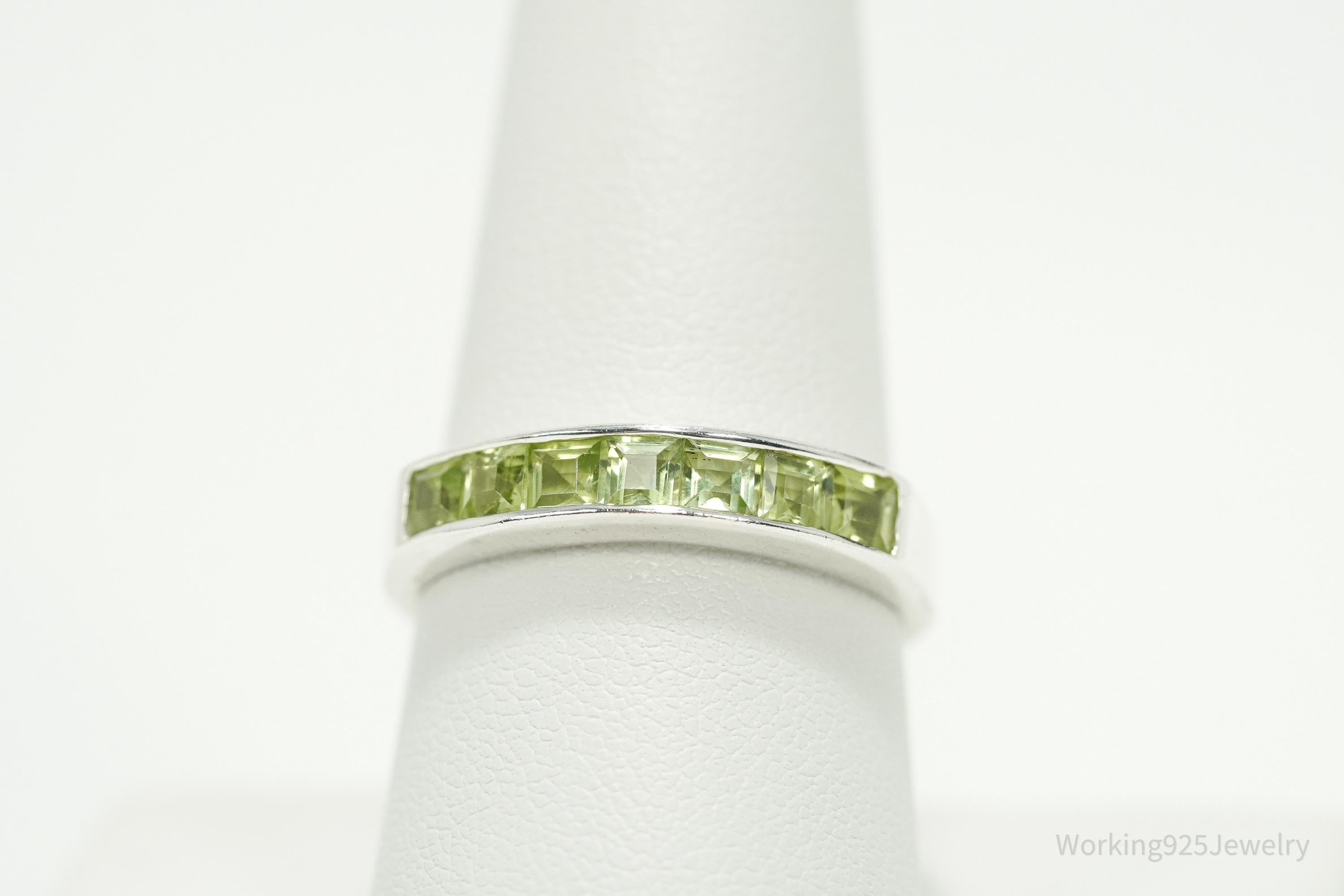 Vintage Peridot Sterling Silver Ring - Size 9