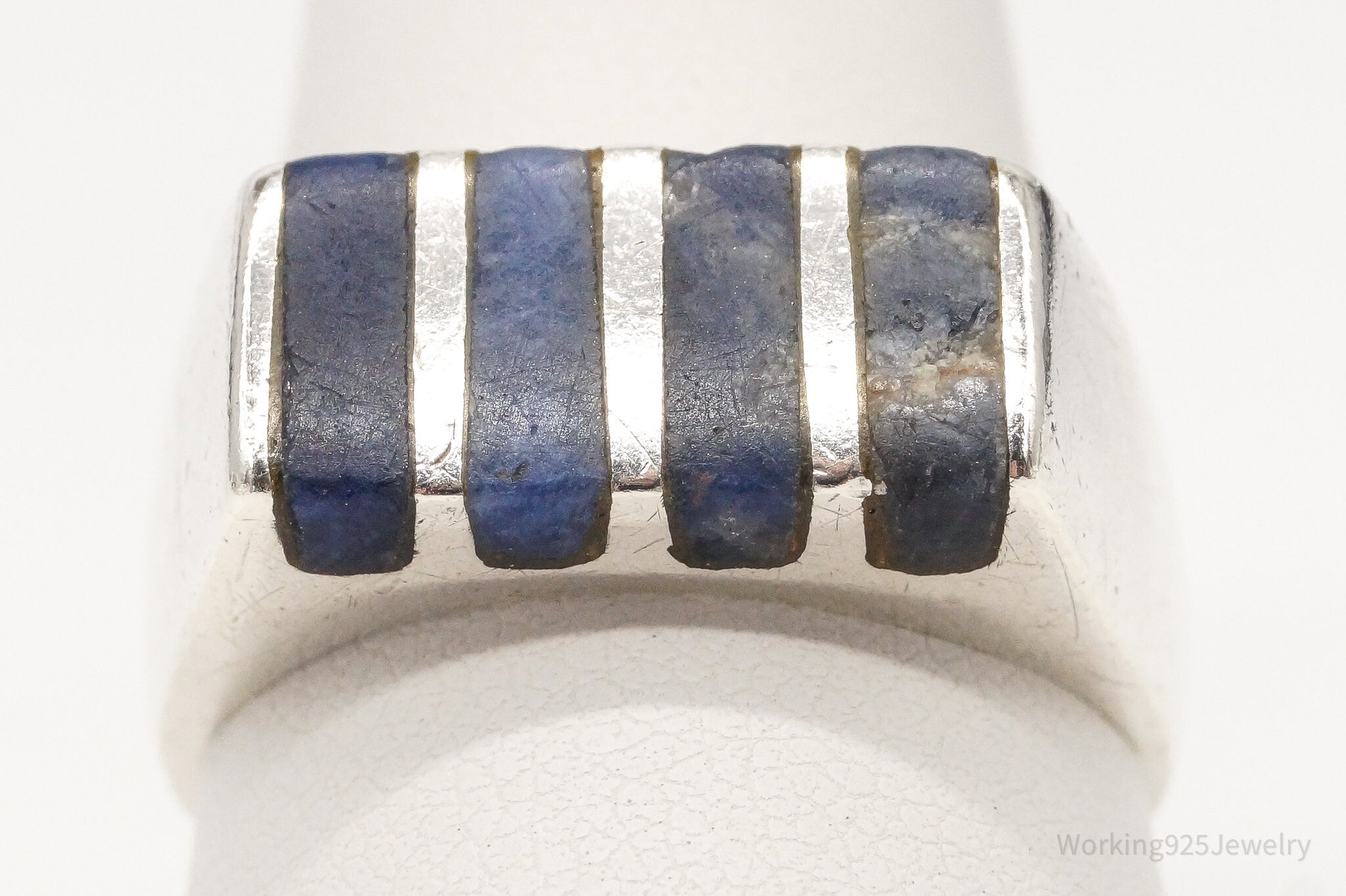 Vintage Mexico Sodalite Sterling Silver Ring - Size 9