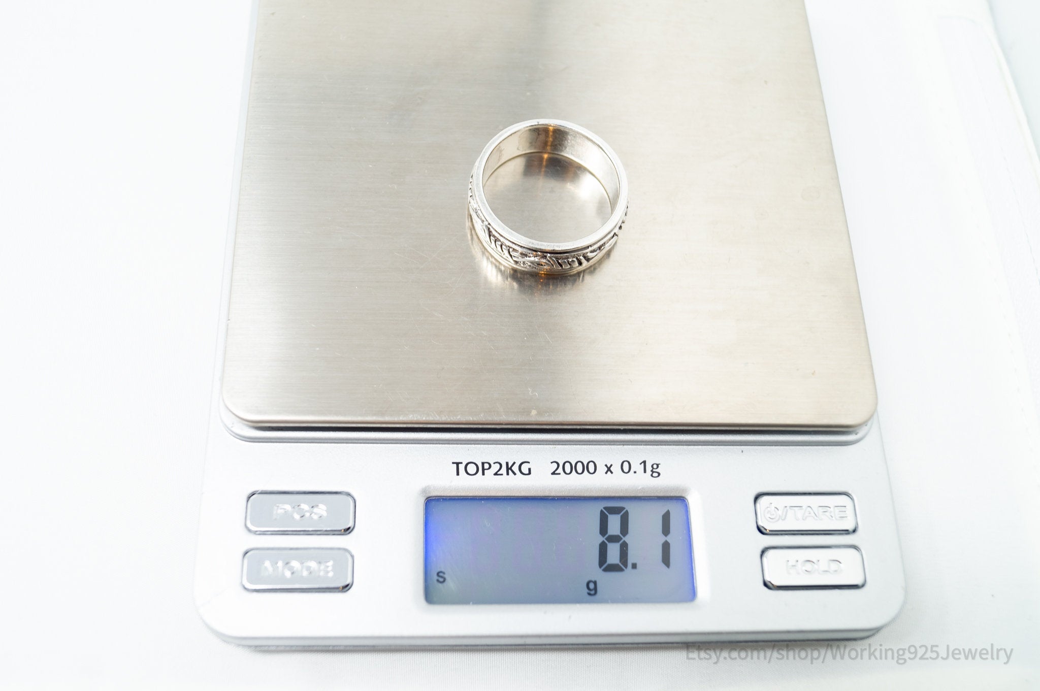 Vintage Barbed Wire Wrap Designer Sterling Silver Spinner Band Ring Sz 11.5