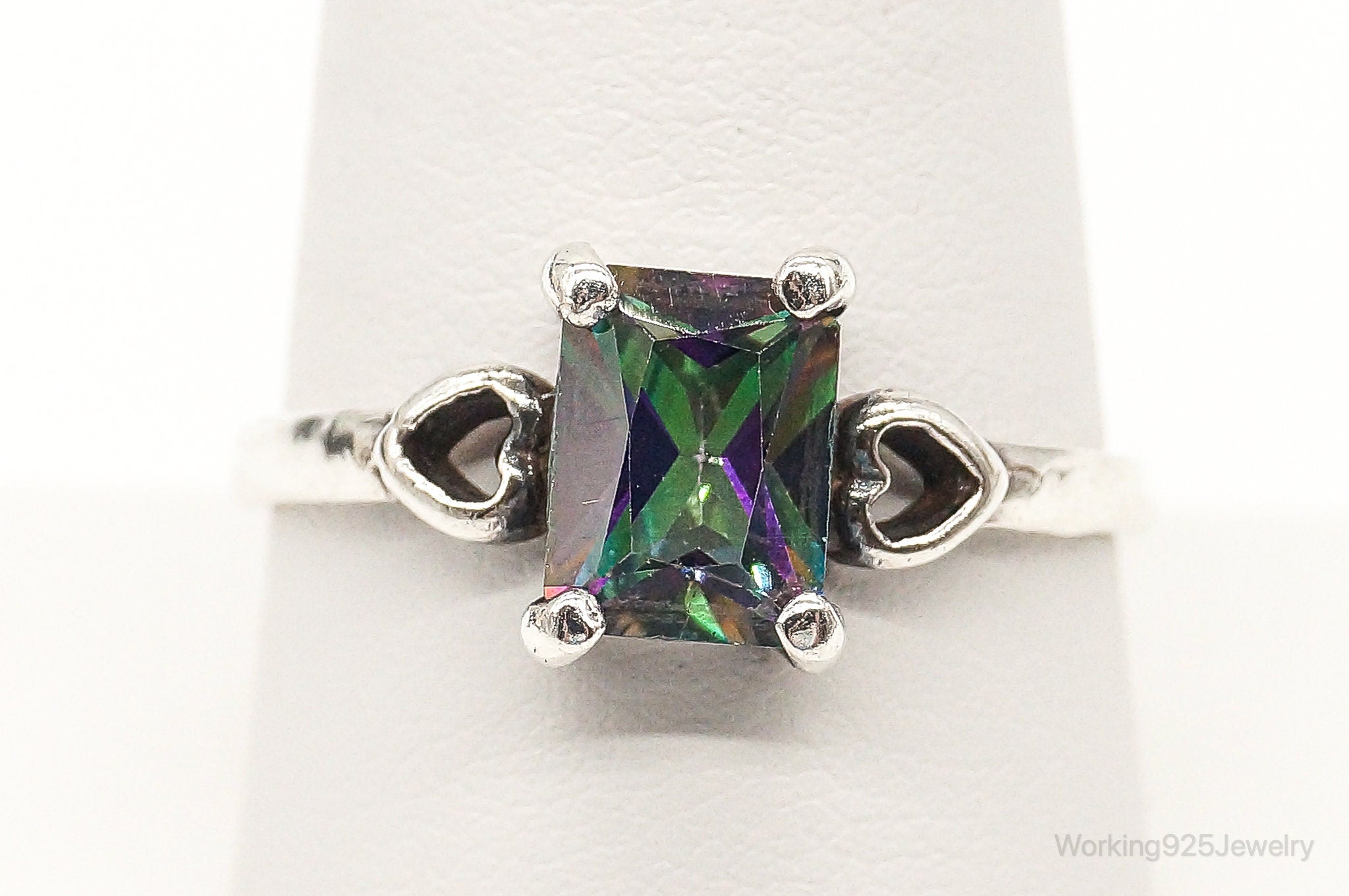 Vintage Mystic Topaz Sterling Silver Ring - Size 9.25