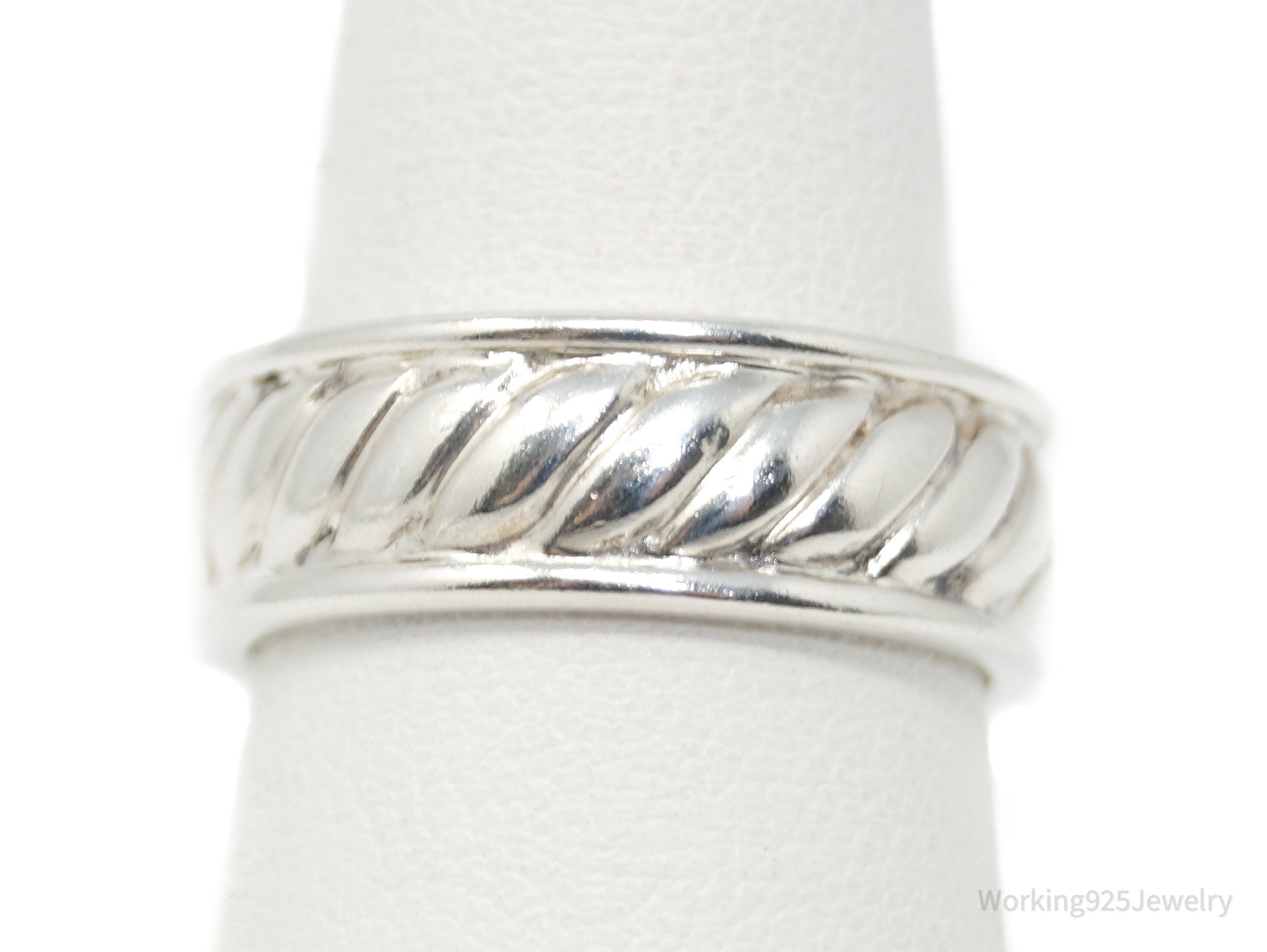 Vintage Cable Cord Sterling Silver Band Ring - Size 6.75