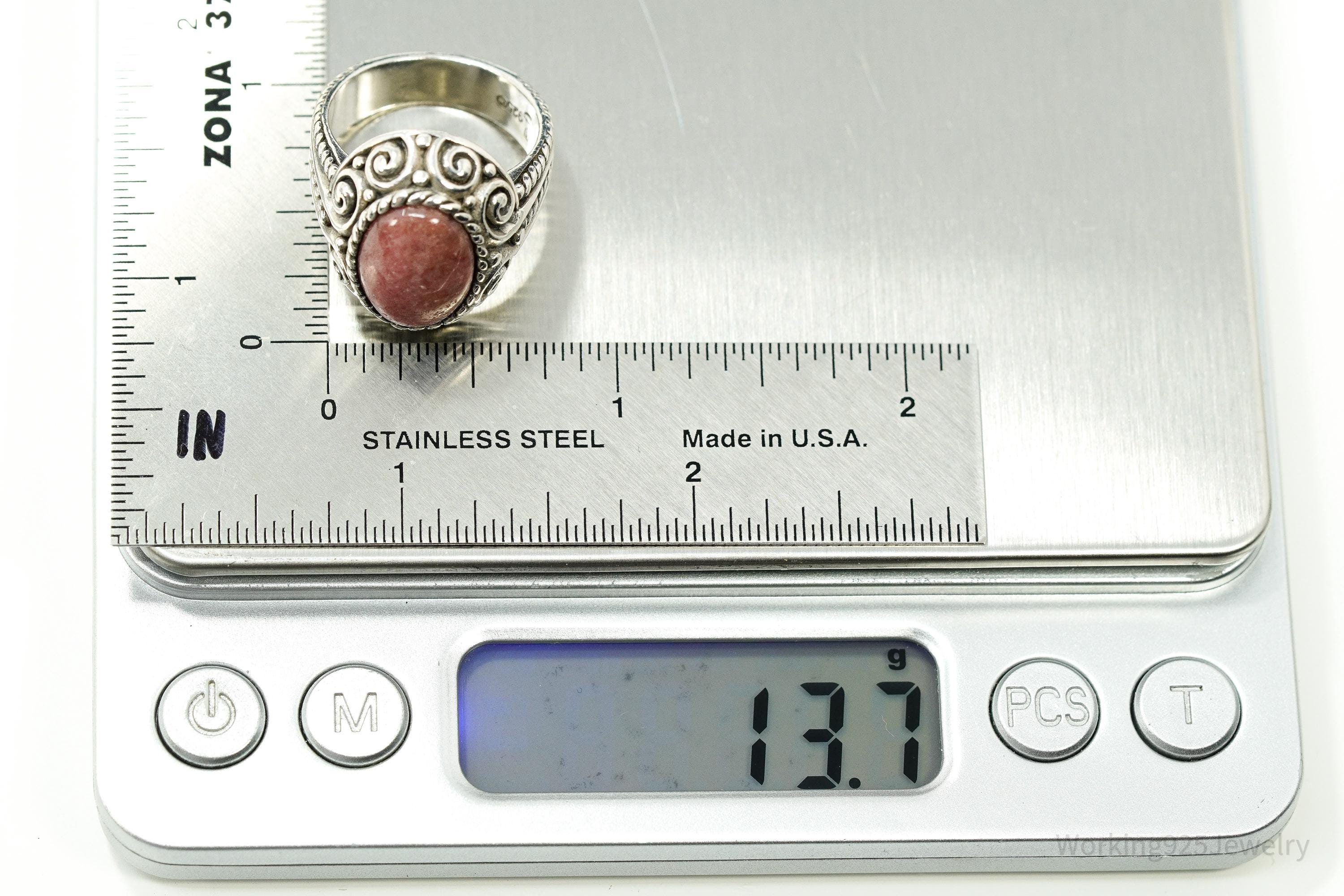 Vintage Native Carolyn Pollack Rhodonite Sterling Silver Ring - Size 8