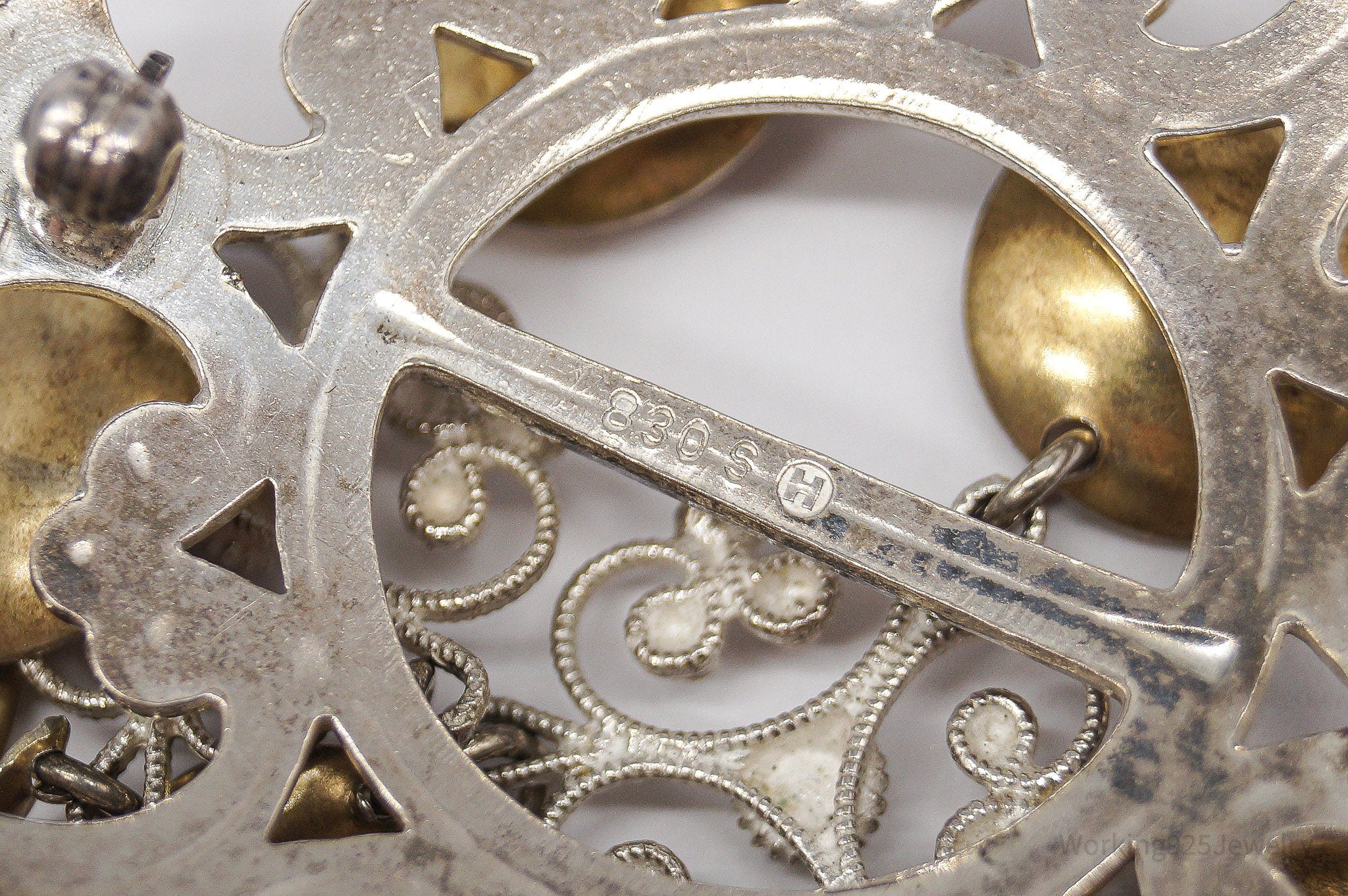 Large Vintage Norwegian Ivar T Holth Solje Modernist 830S Silver Brooch Pin