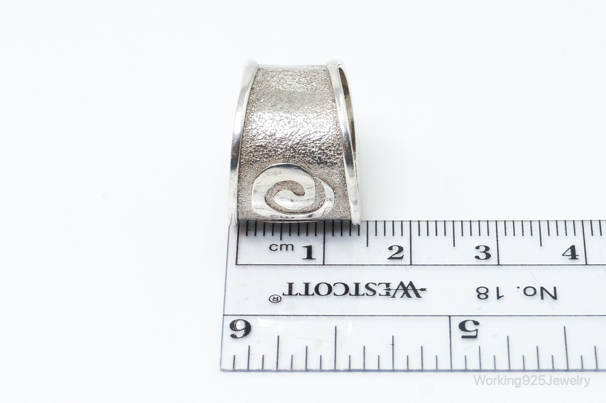 Vintage Swirl Scroll Design Water Bender Sterling Silver Band Ring Size 7