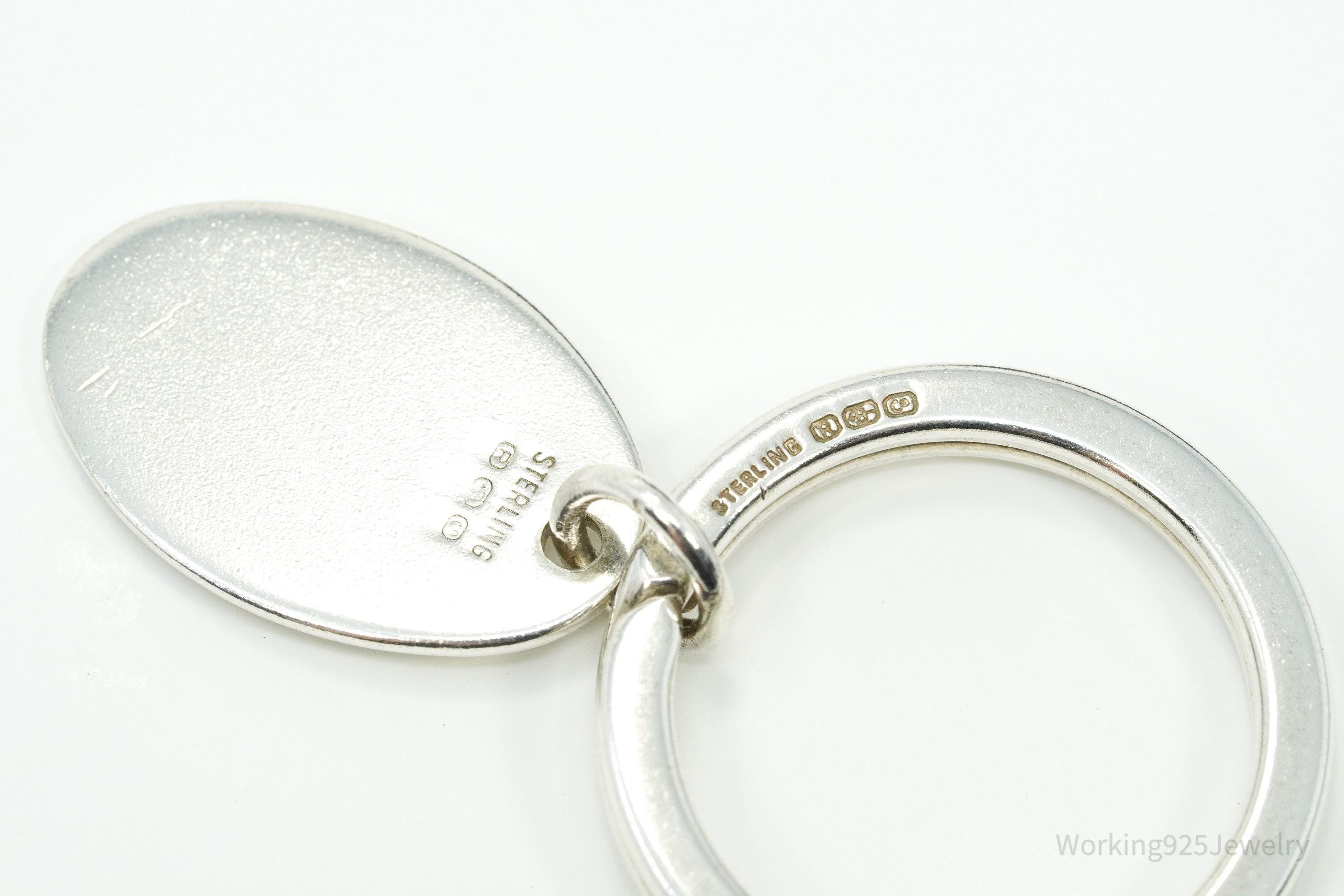 Antique Vintage Engravable Sterling Silver Key Ring