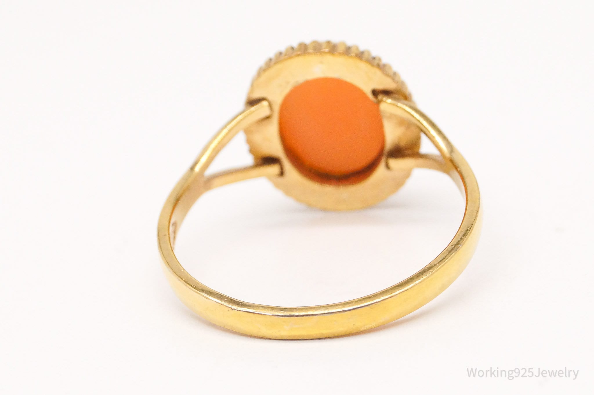 Antique Designer Clark & Coombs Coral 10K Gold Filled Ring - Size 7.75