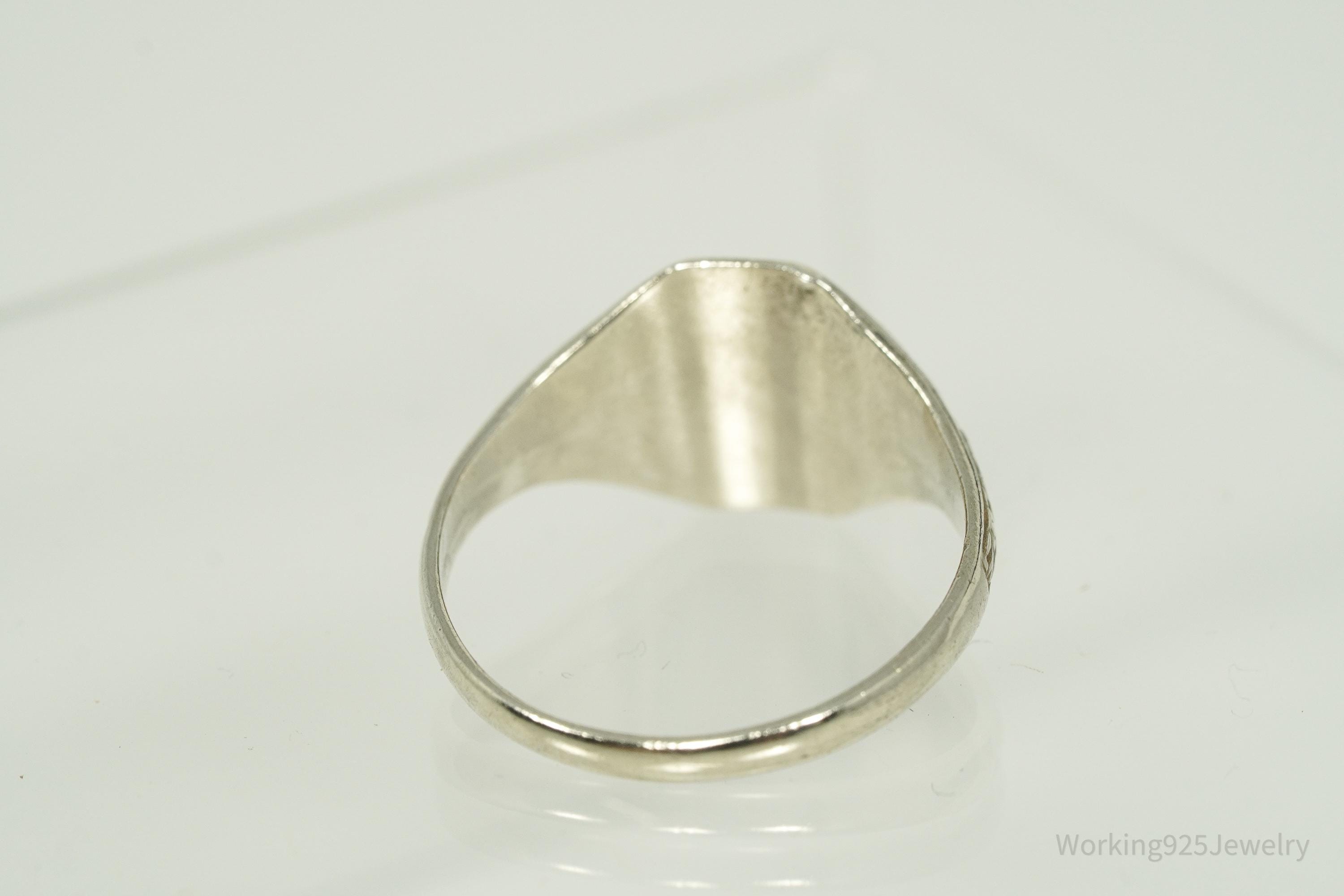 RARE 1930s Territory Of Alaska Souvenir Sterling Silver Ring - Size 9.75