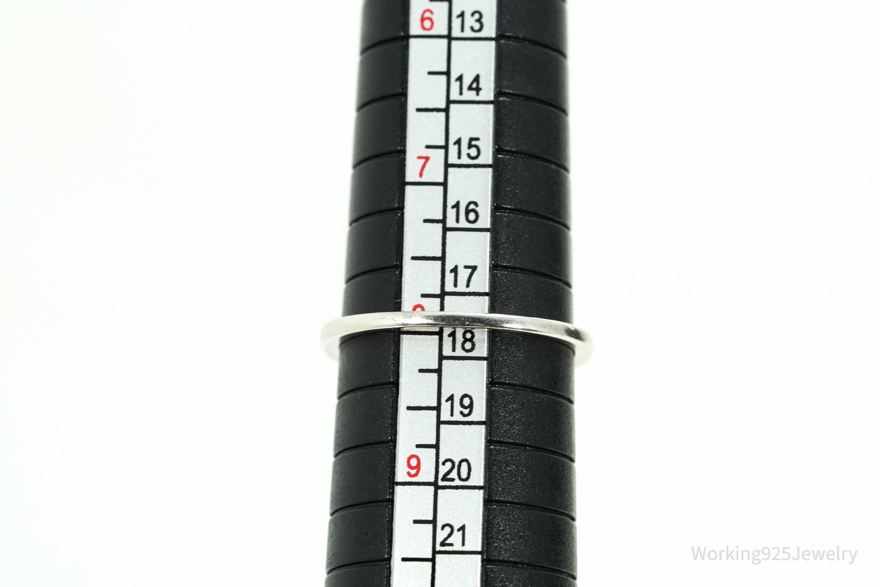 Vintage Cubic Zirconia Sterling Silver Ring - Size 8