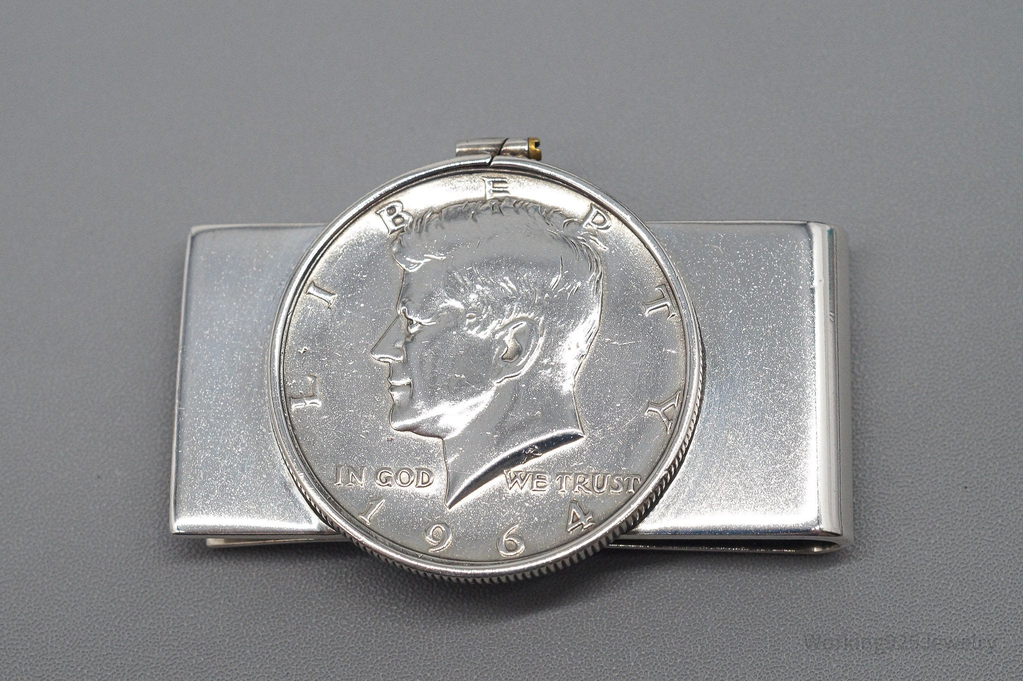 Vintage 1964 Silver Kennedy Half Dollar Coin ORB Sterling Silver Money Clip