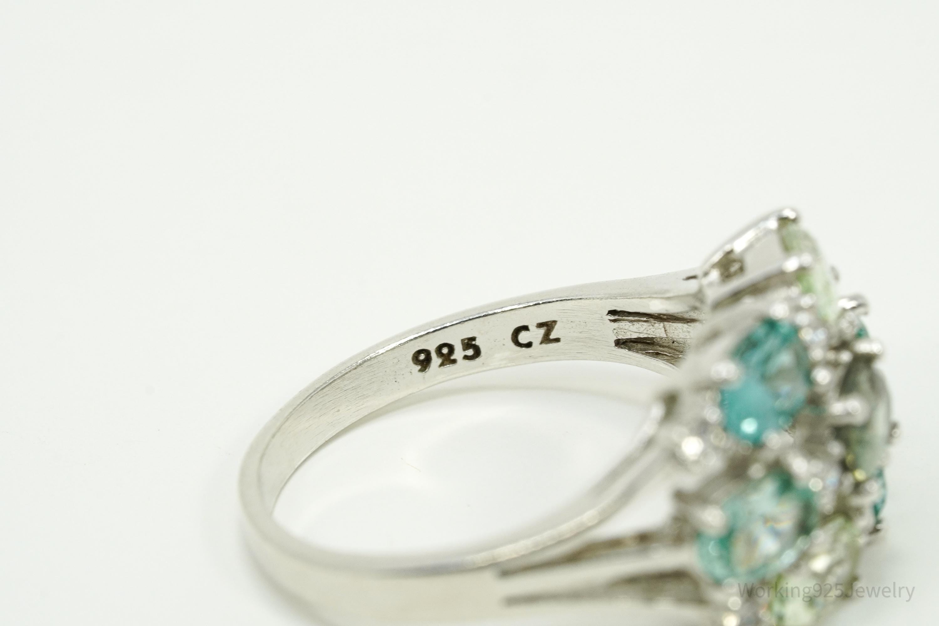 Vintage JOSEPH ESPOSITO ESPO Multi Gemstone Sterling Silver Ring - Size 9