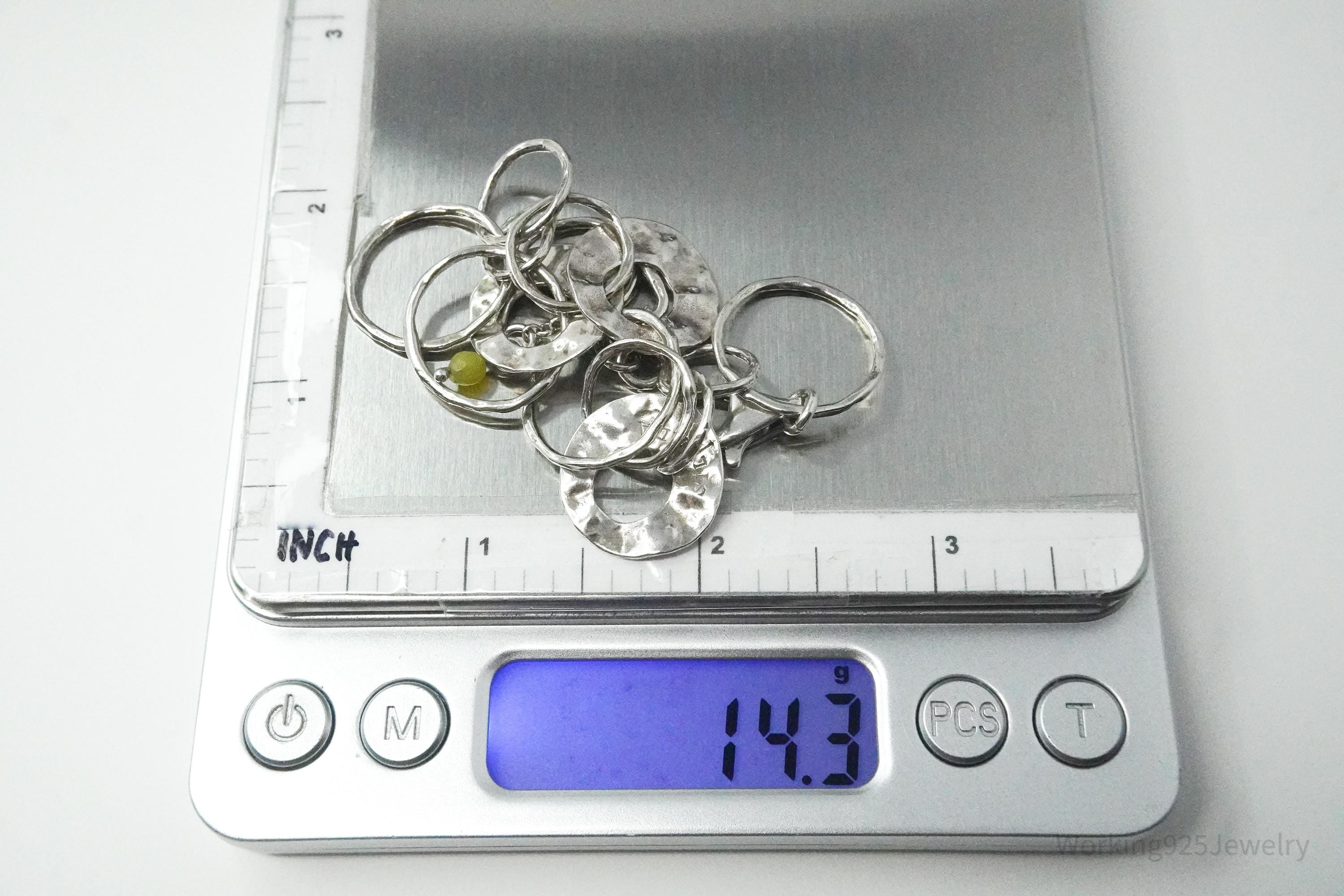 Vintage Designer Silpada Retired Paper Chain Hammered Sterling Silver Bracelet 8.75"