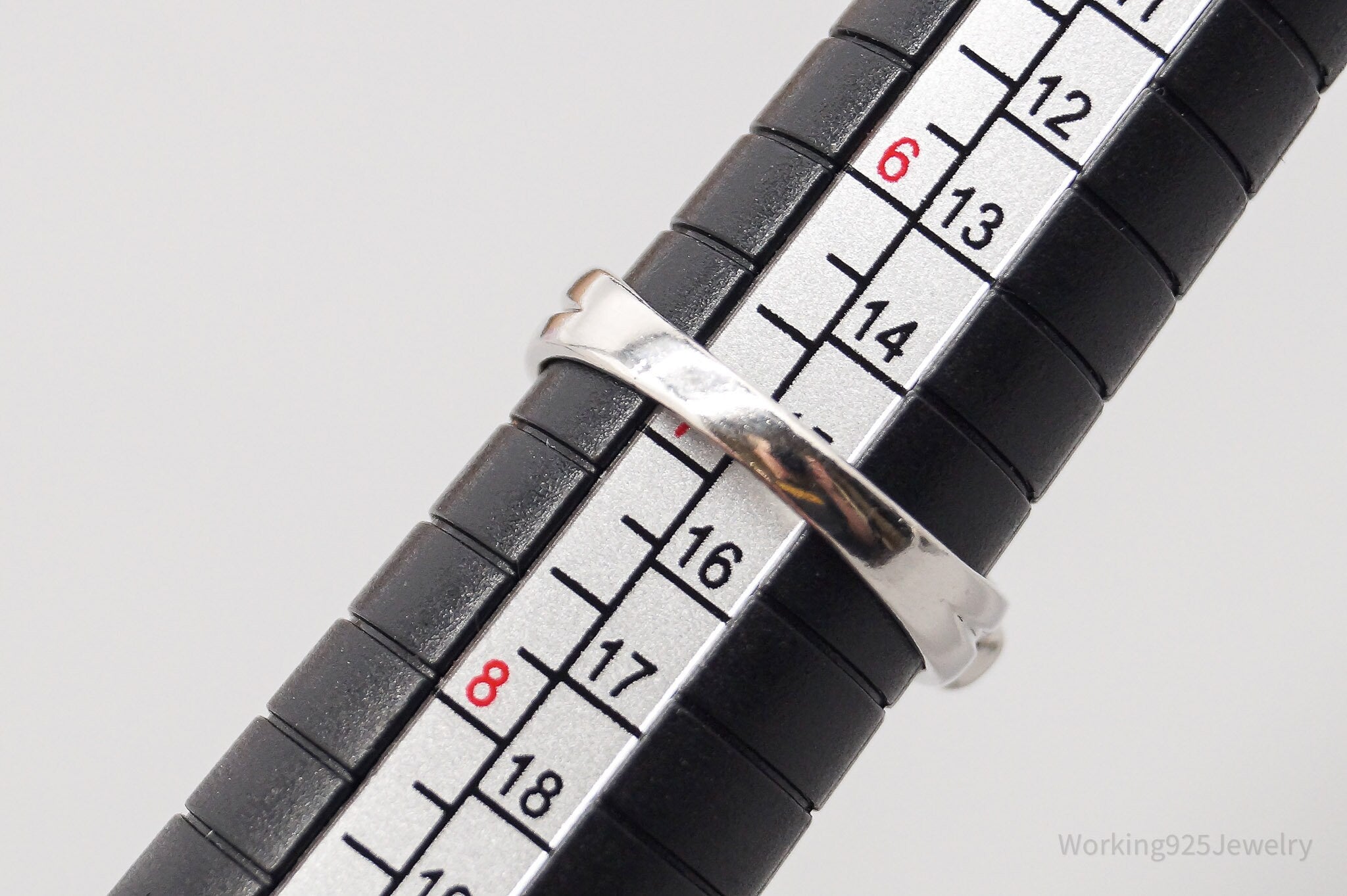 Vintage Garnet & Cubic Zirconia Sterling Silver Ring - Size 6.75