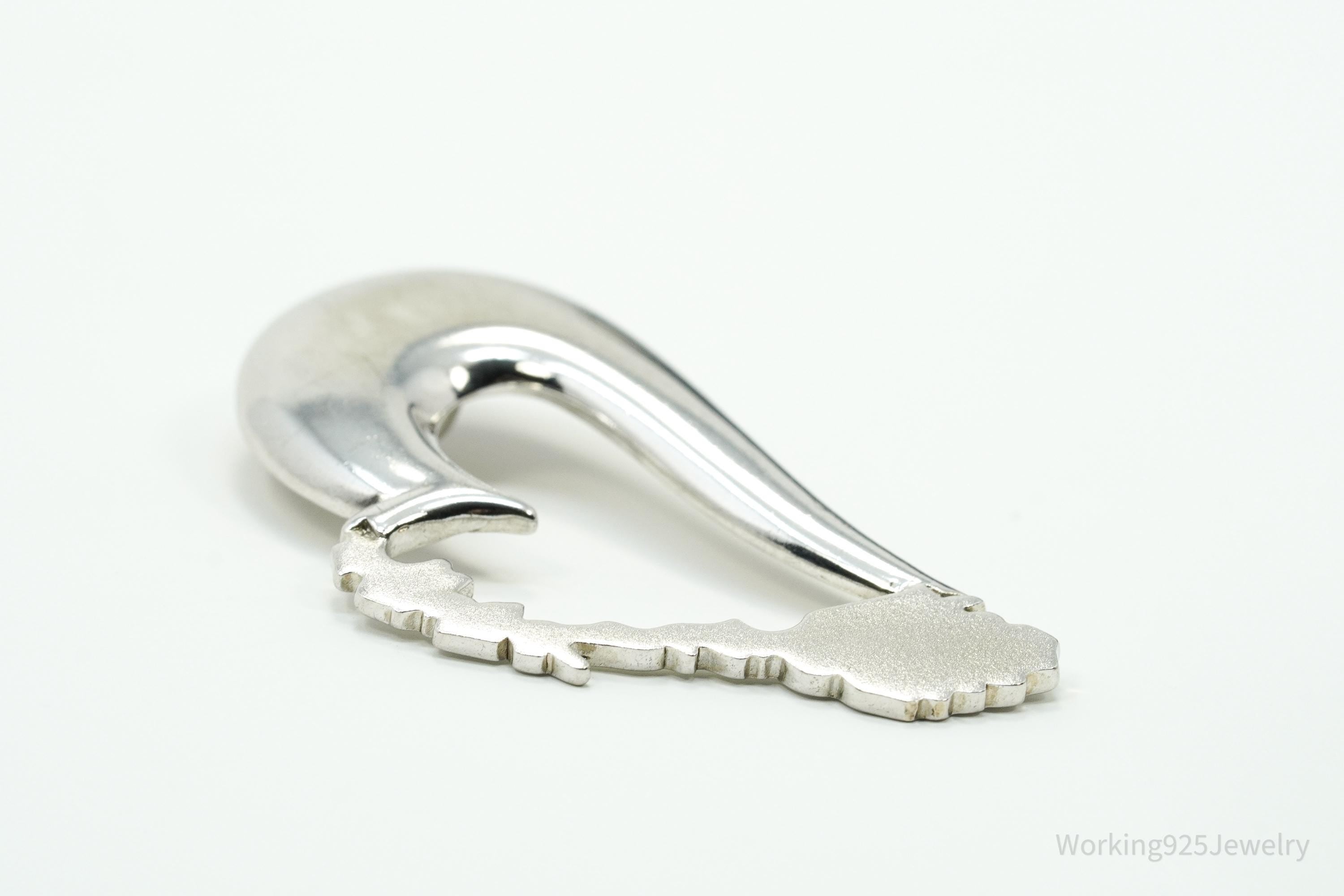 Vintage Heart Sterling Silver Necklace Pendant