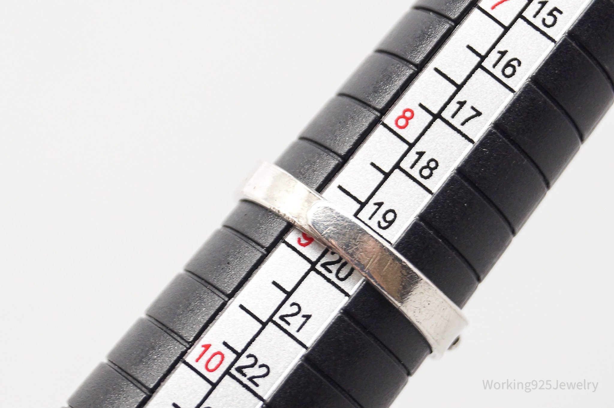 Vintage Crucifix Cross Sterling Silver Band Ring - Size 8.75 Adjustable