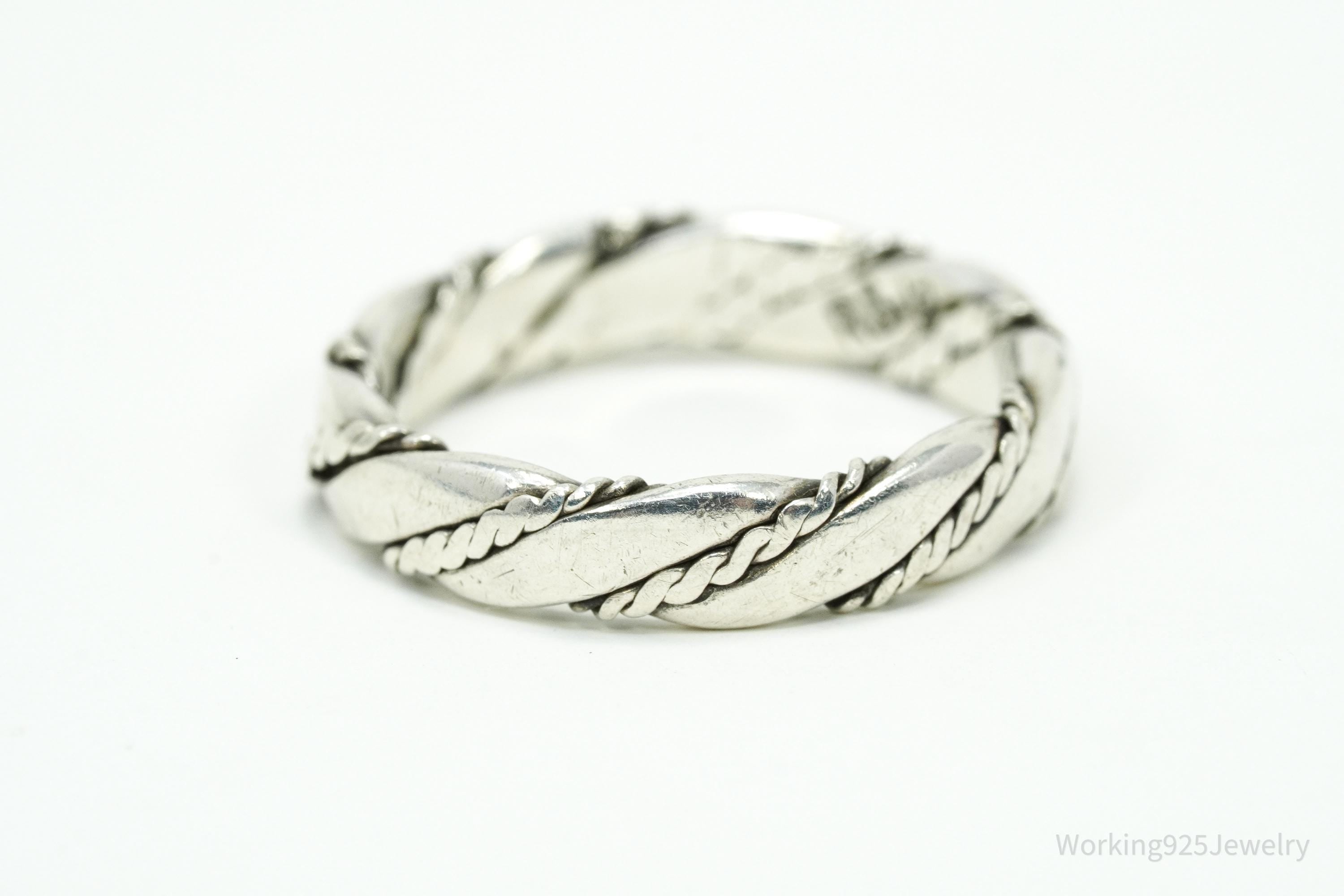 Vintage Native American Richard & Geneva Terrazas Sterling Silver Band Ring Size 5.5