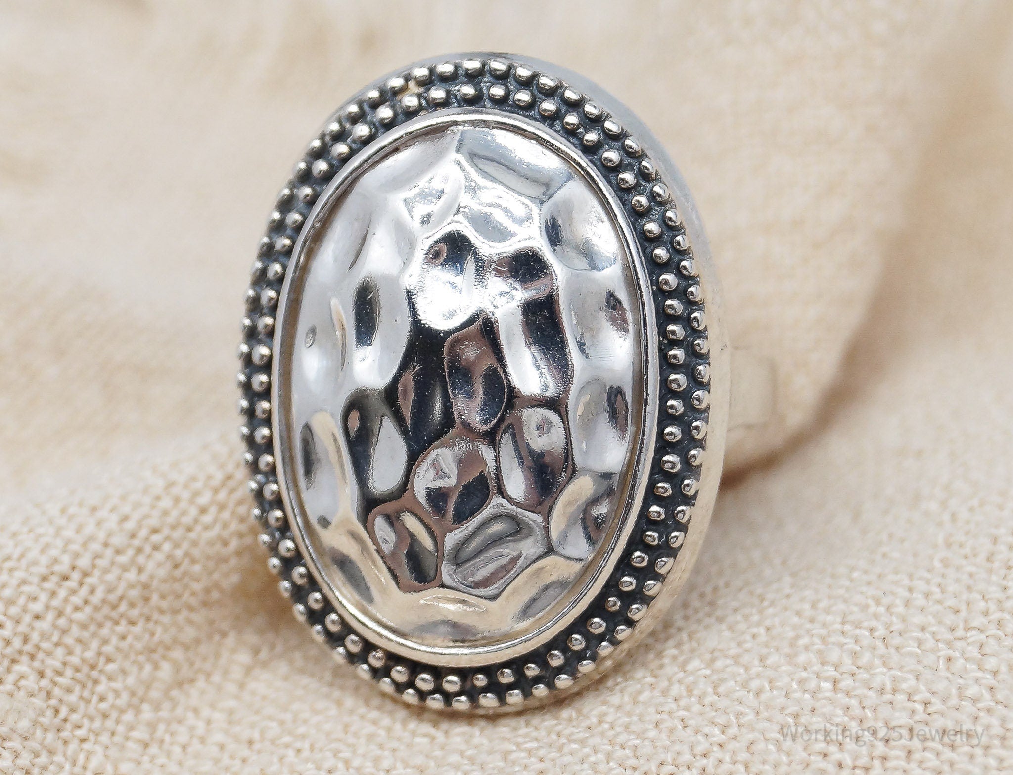 Vintage Modernist Style Sterling Silver Ring - Size 6