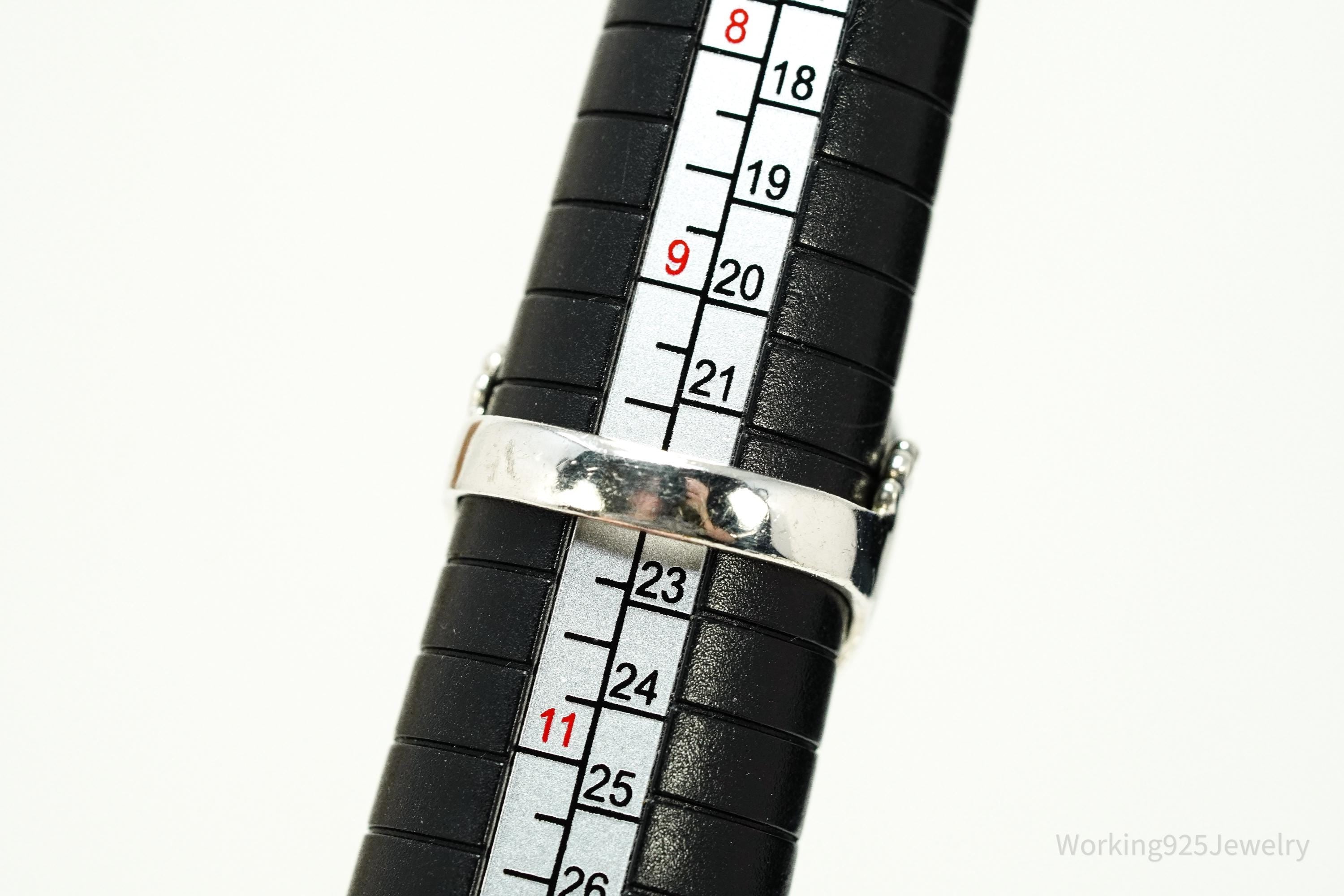 Vintage SAJEN Large Blue Larimar Sterling Silver Ring - Size 10