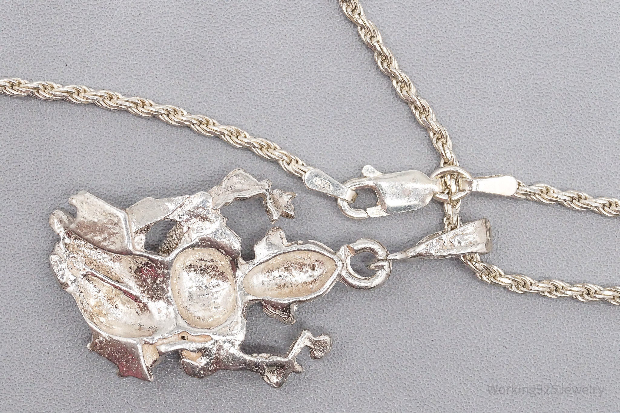 Vintage Buddha Ganesha Sterling Silver Necklace 18"