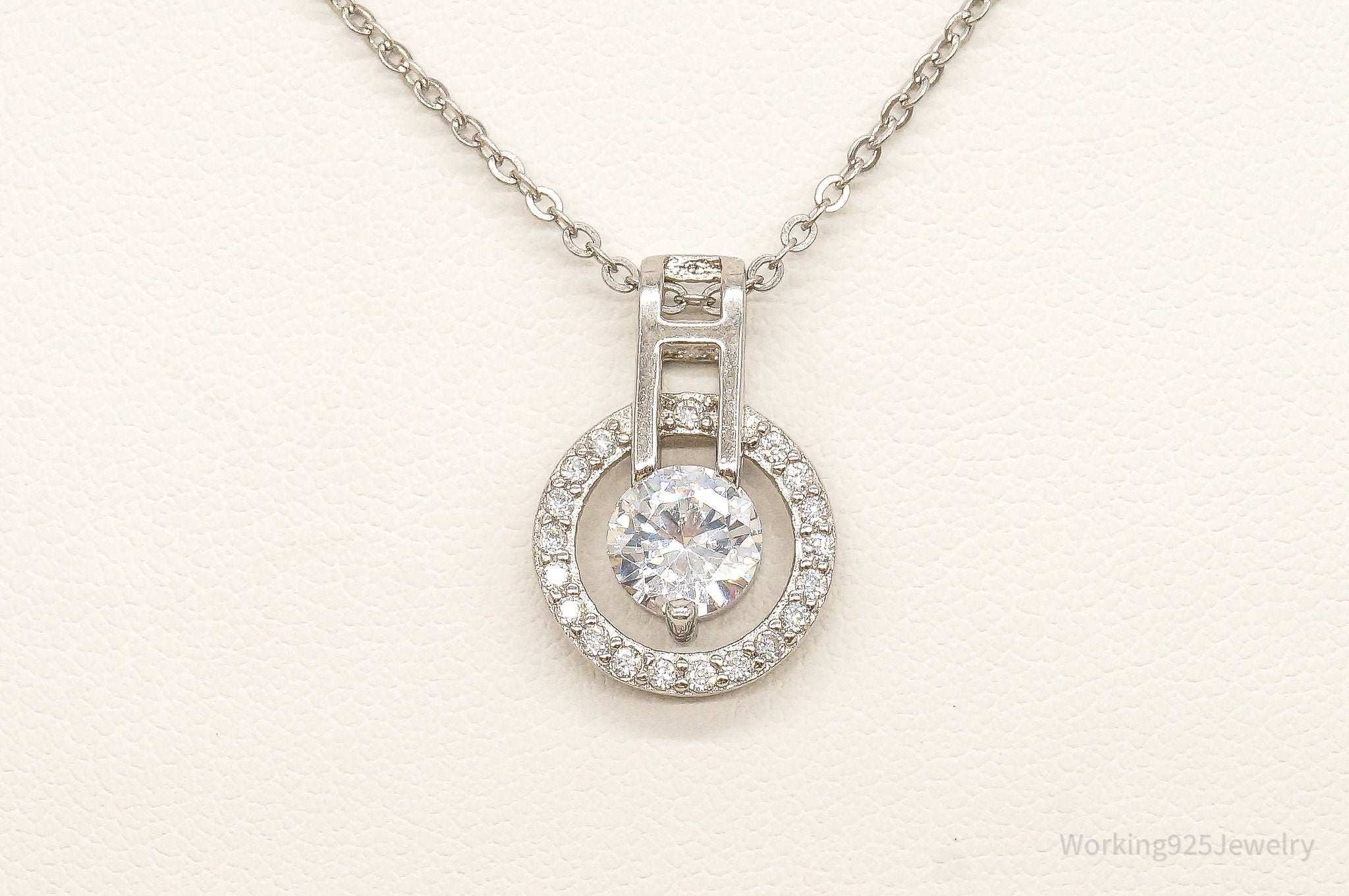 Designer Ryze Cubic Zirconia Sterling Silver Necklace