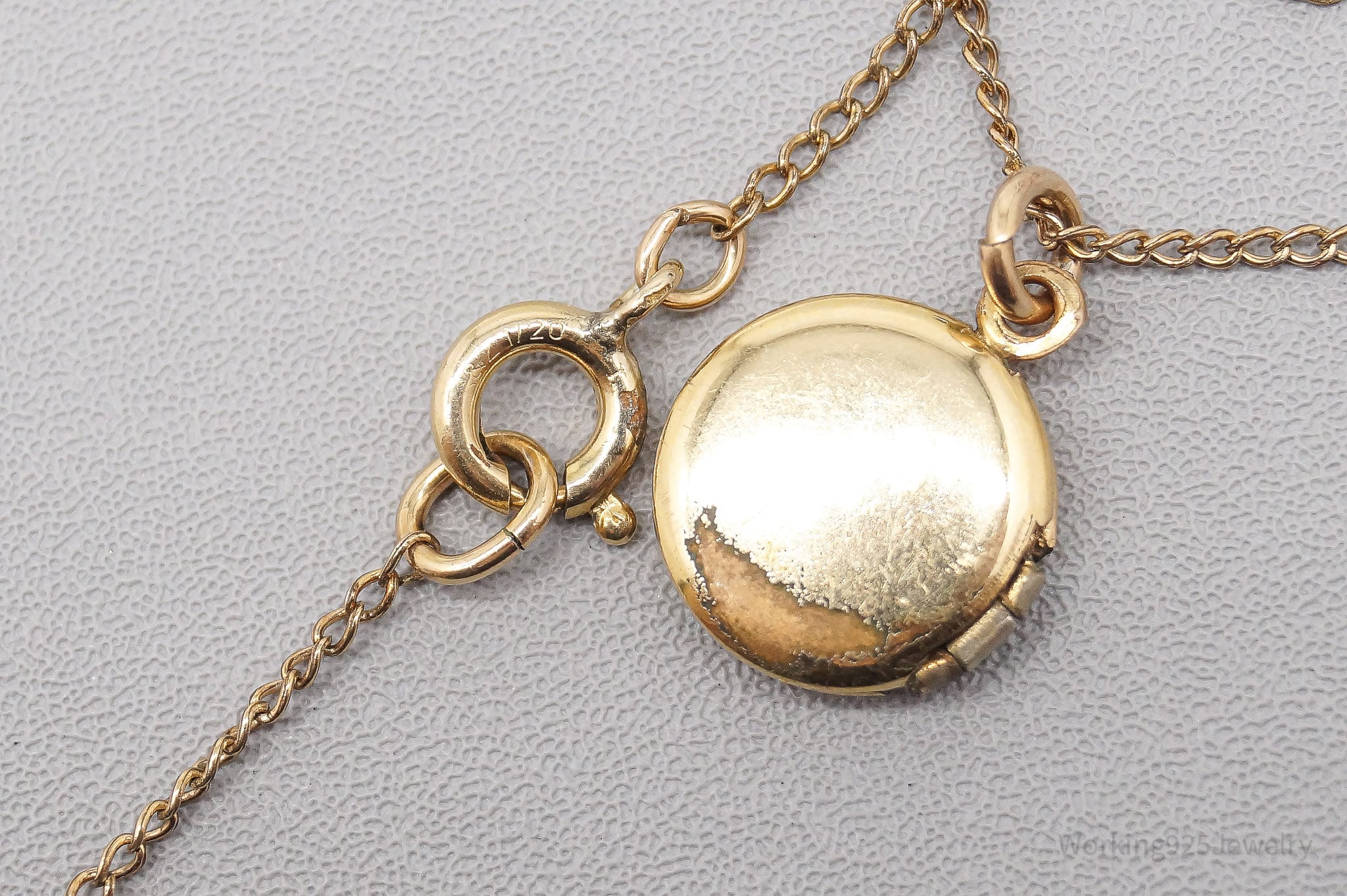 Antique Walter E Hayward 14K Yellow Gold Filled Locket Necklace 16"