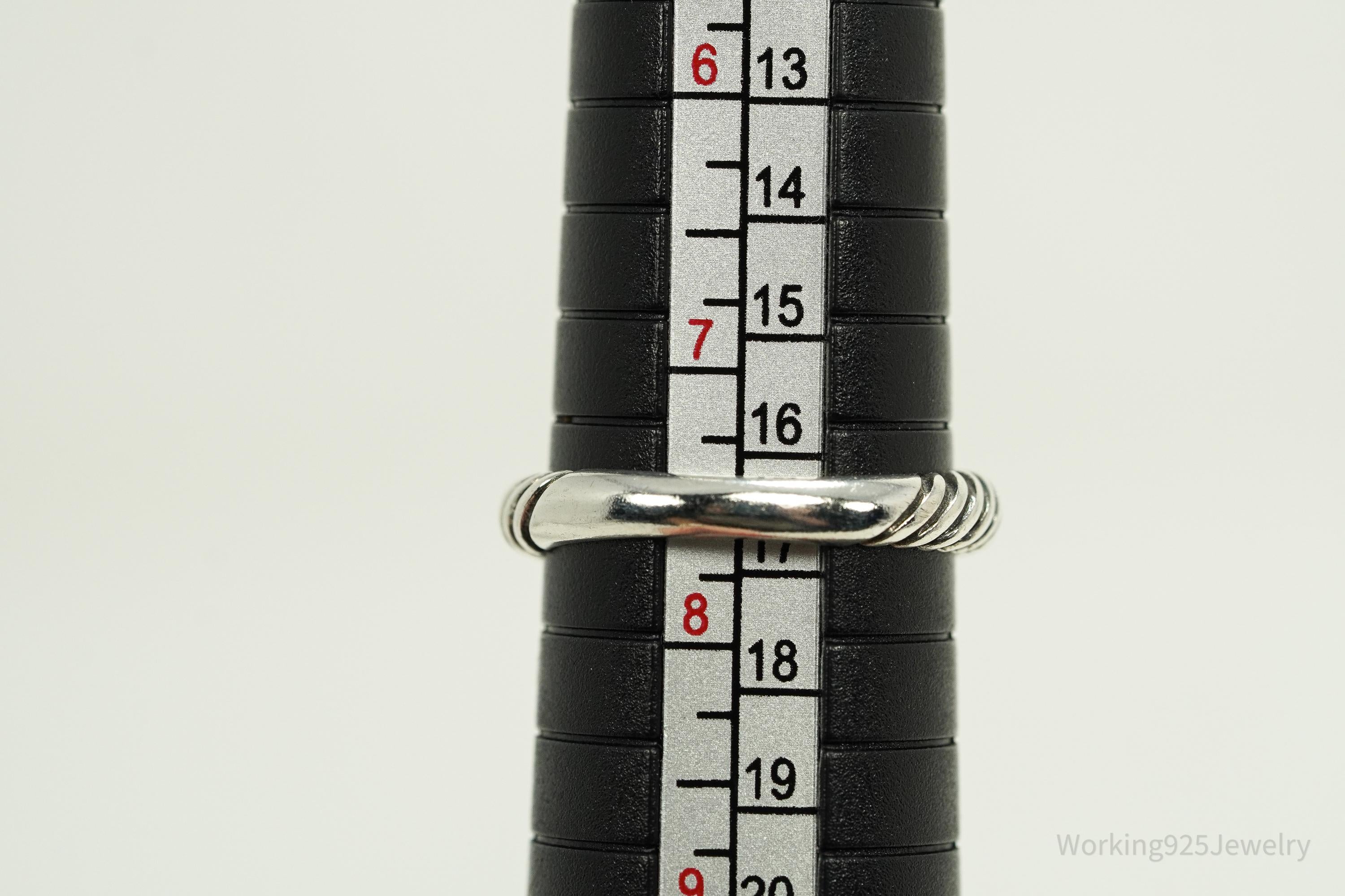 Vintage Turquoise Silver Ring - Size 7.5