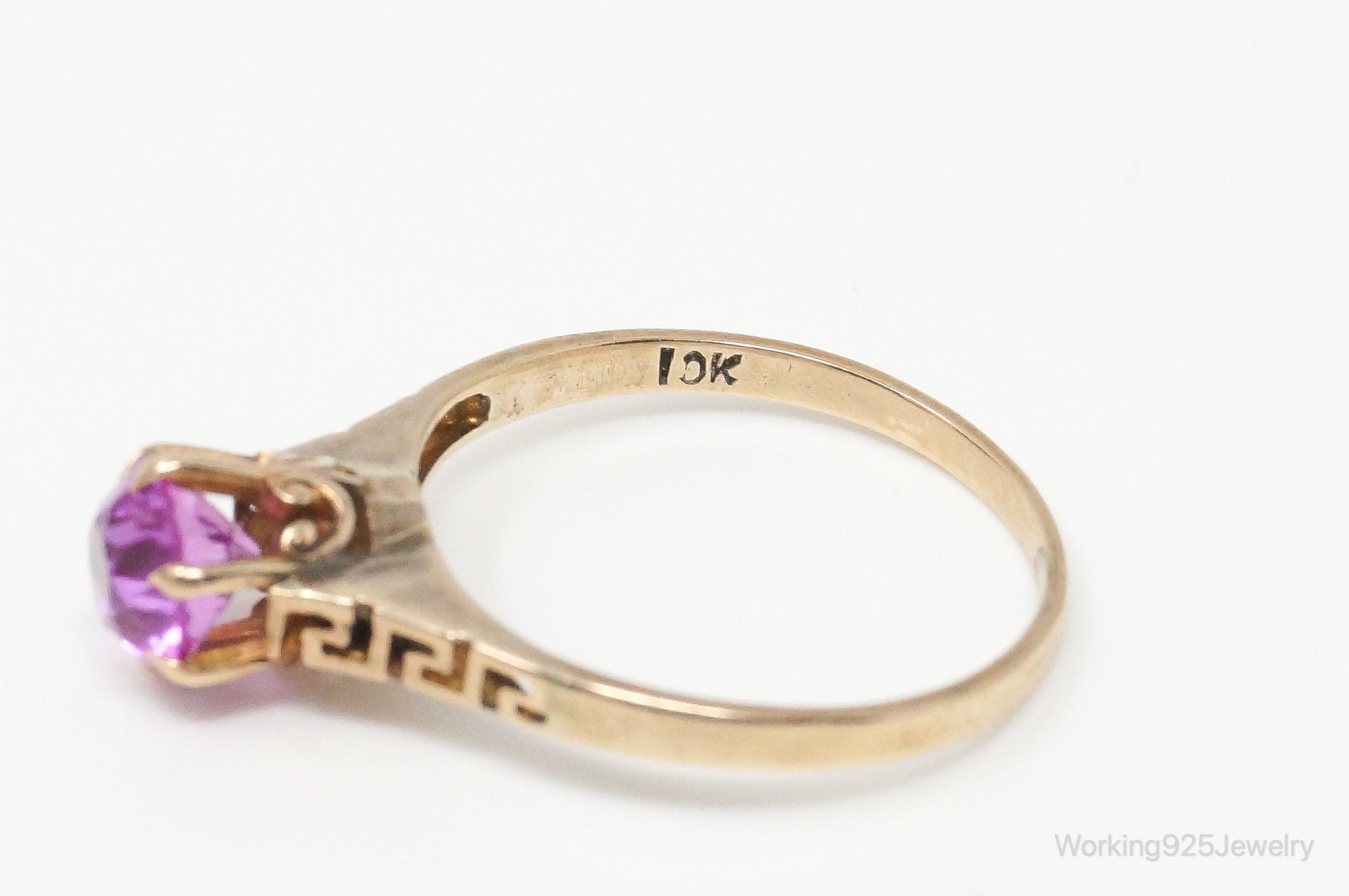 Antique Pink Sapphire 10K Gold Ring