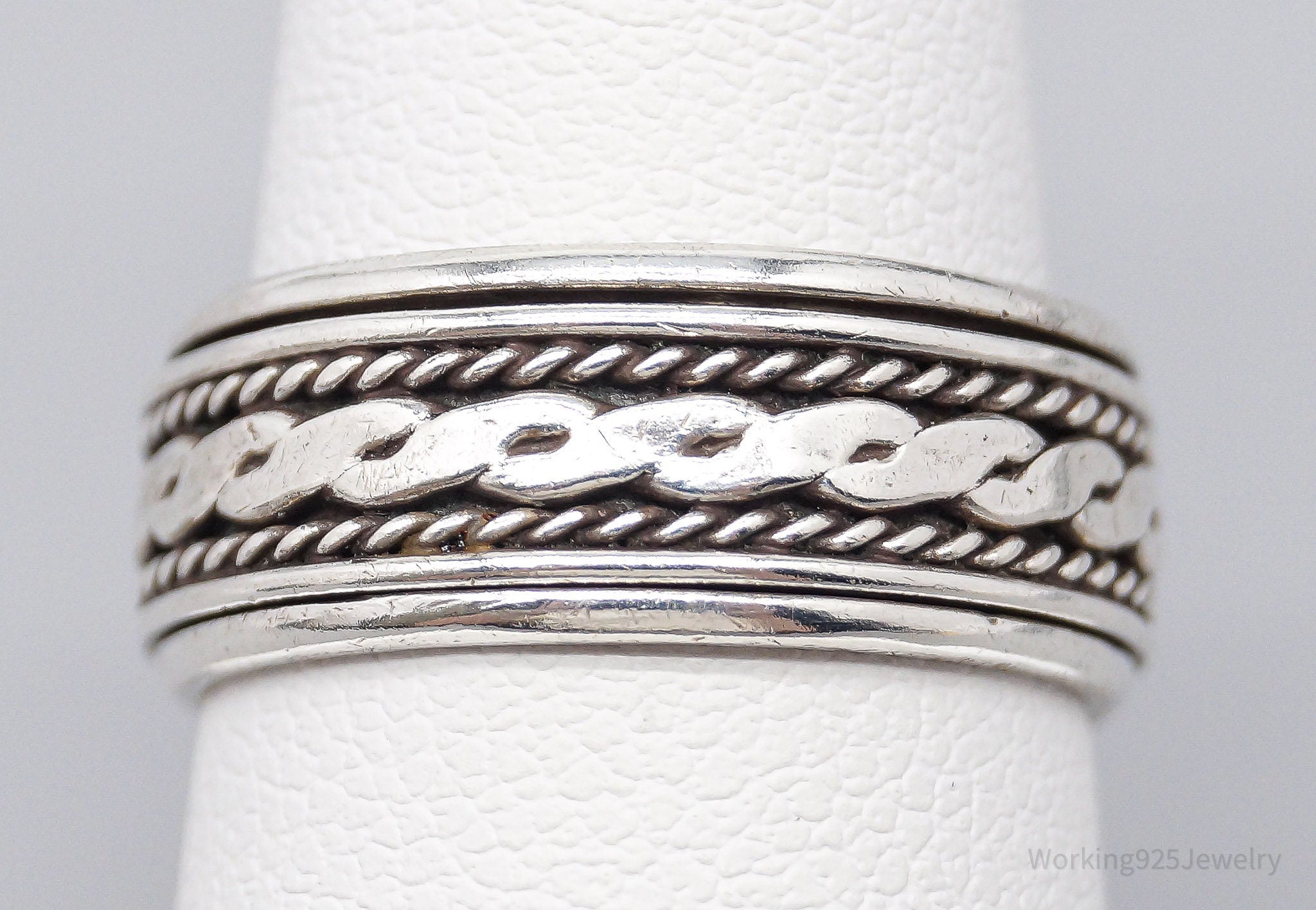 Vintage Spinner Spinning Cable Twist Sterling Silver Band Ring Size 6