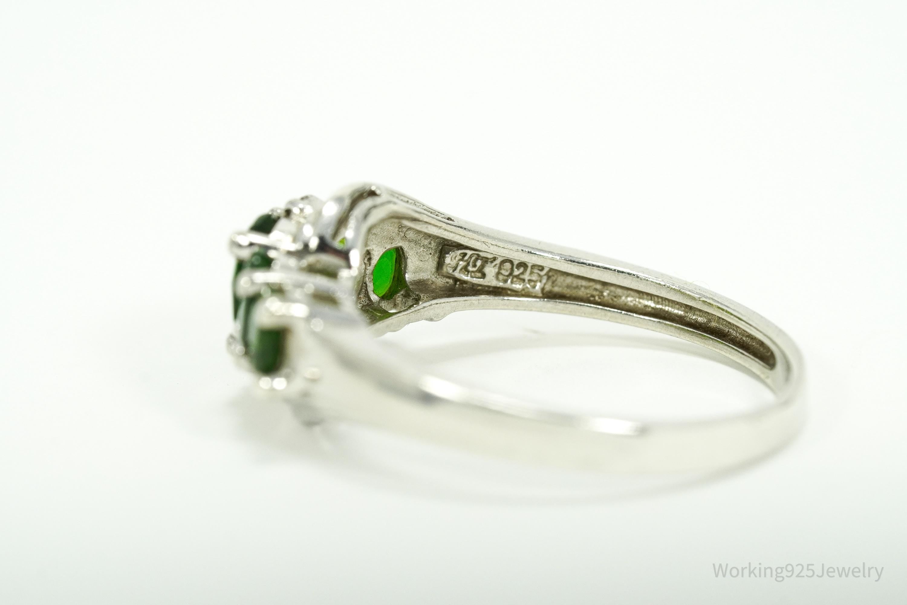 HT Green Chrome Diopside Sterling Silver Ring - Size 8