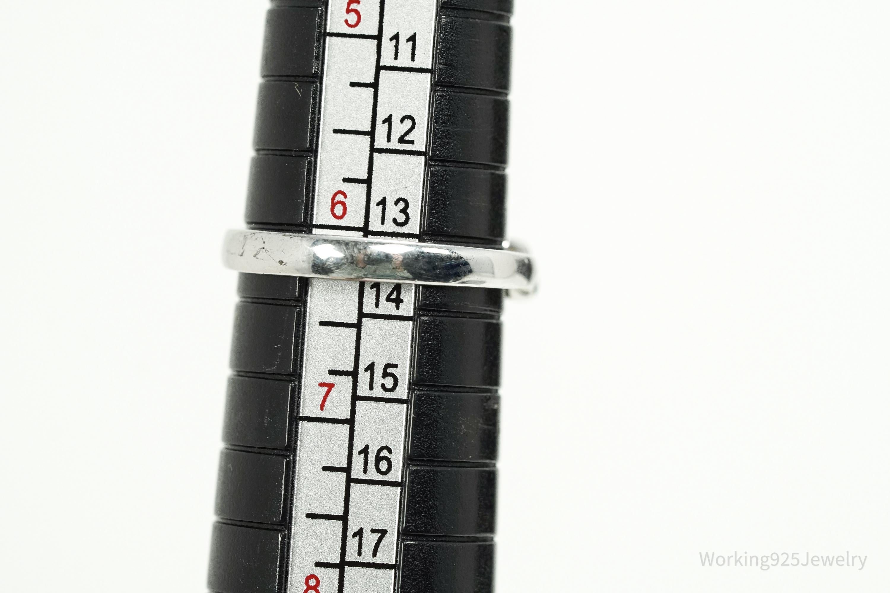 Vintage London Blue Topaz Sterling Silver Ring - Size 6.25