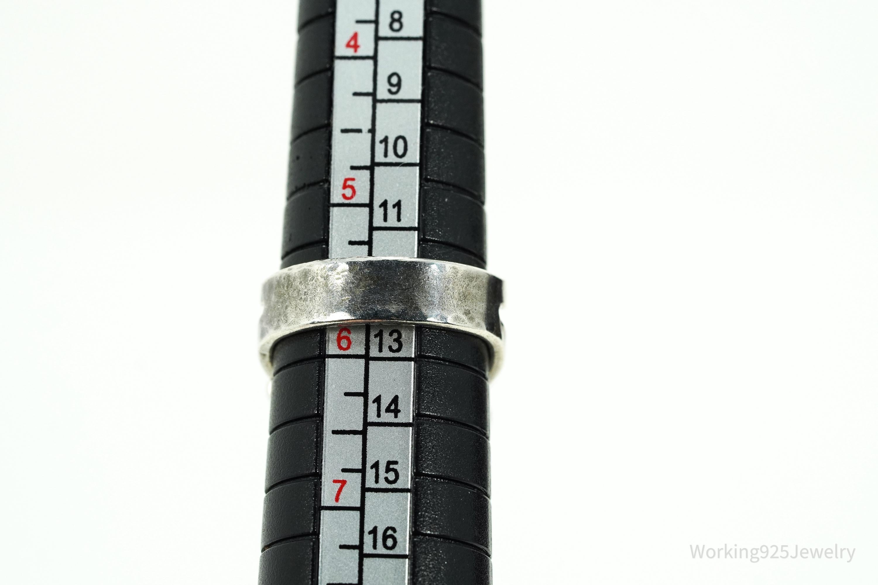 Vintage Handmade Native American Turquoise Silver Ring - Size 5.75