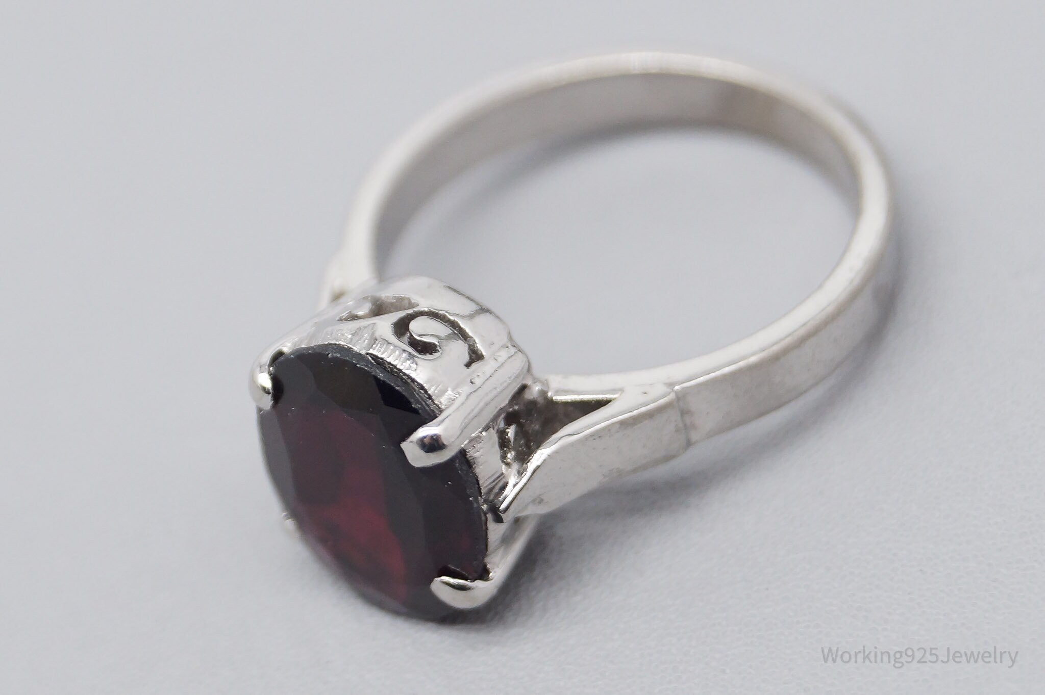 Vintage Rhodolite Garnet Sterling Silver Ring - Size 5.75