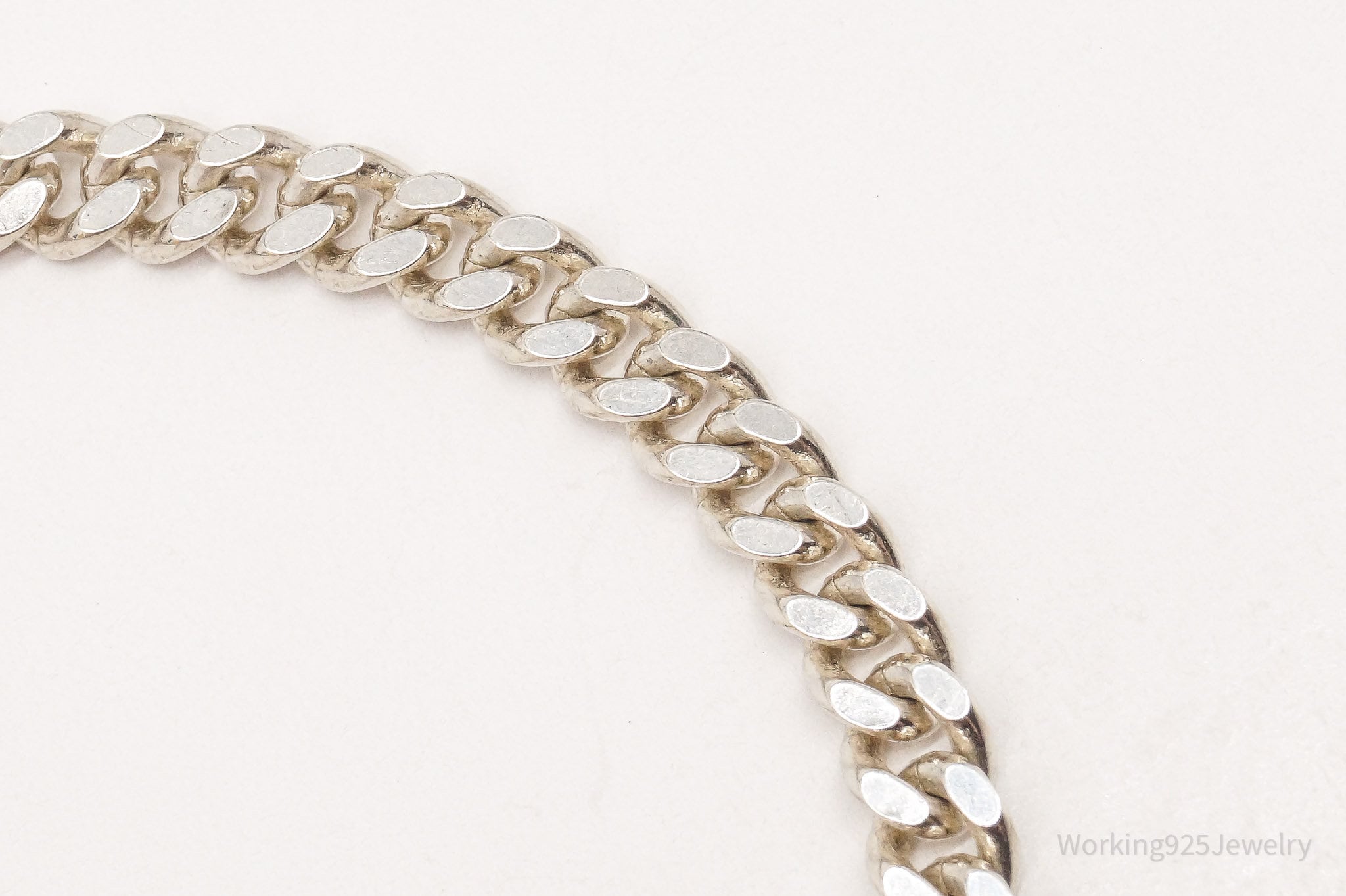 Vintage Italian Chain Link Sterling Silver Bracelet 7"