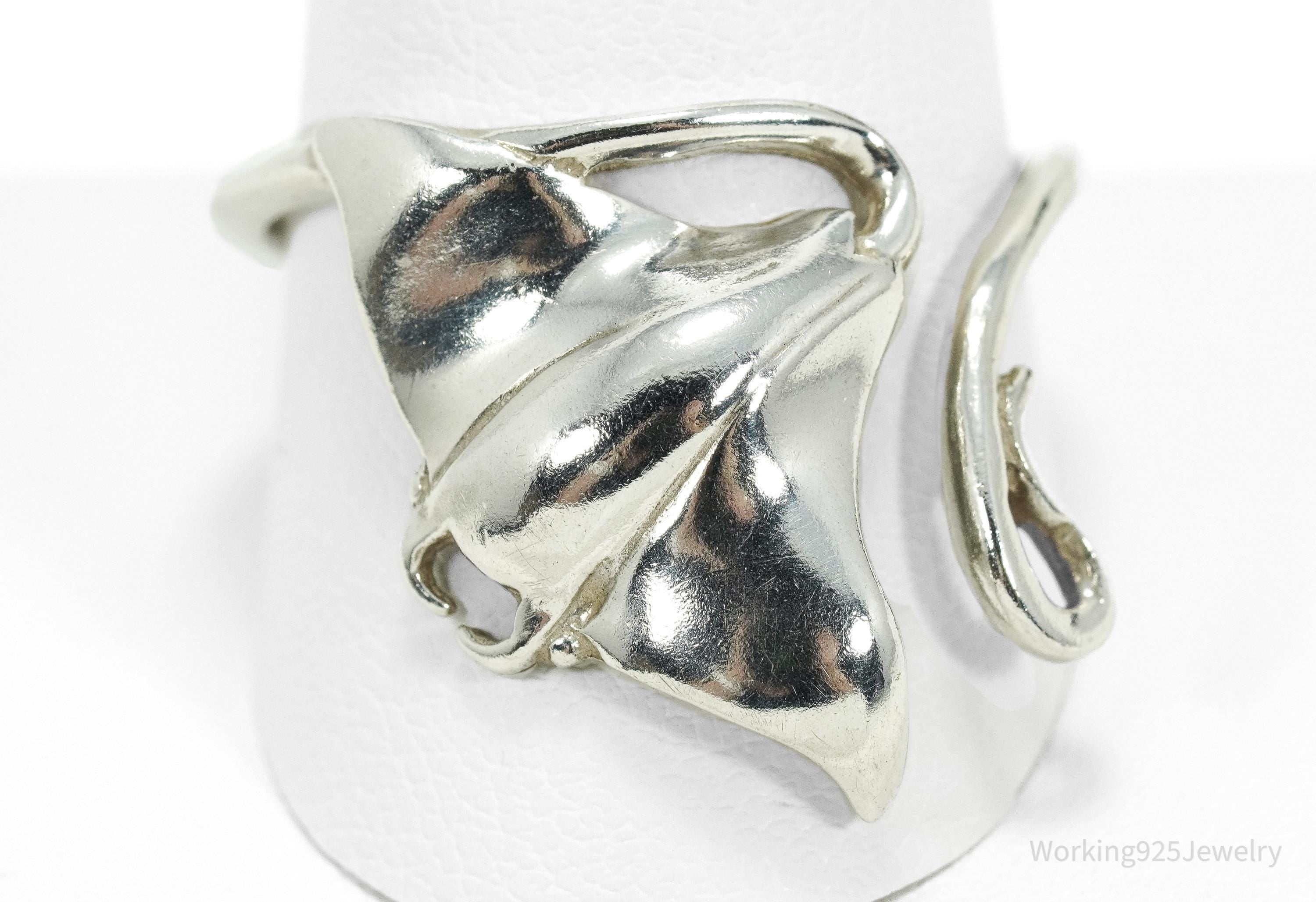 Vintage Stingray Sterling Silver Wrap Ring - Size 12