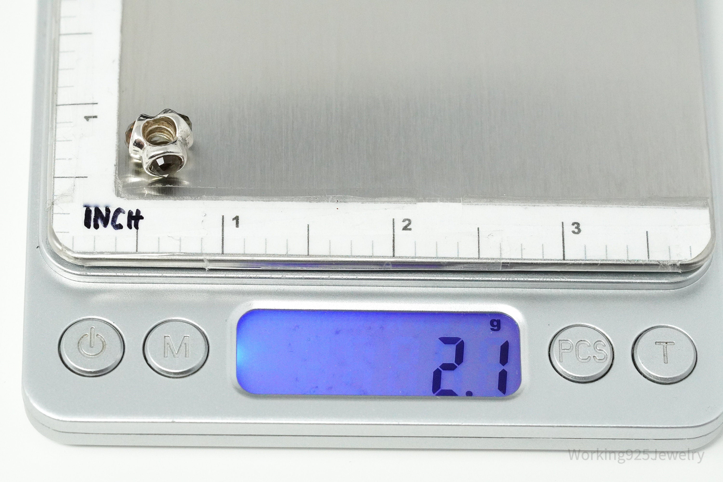 Retired Authentic Designer Pandora Smoky Quartz Sterling Silver Charm