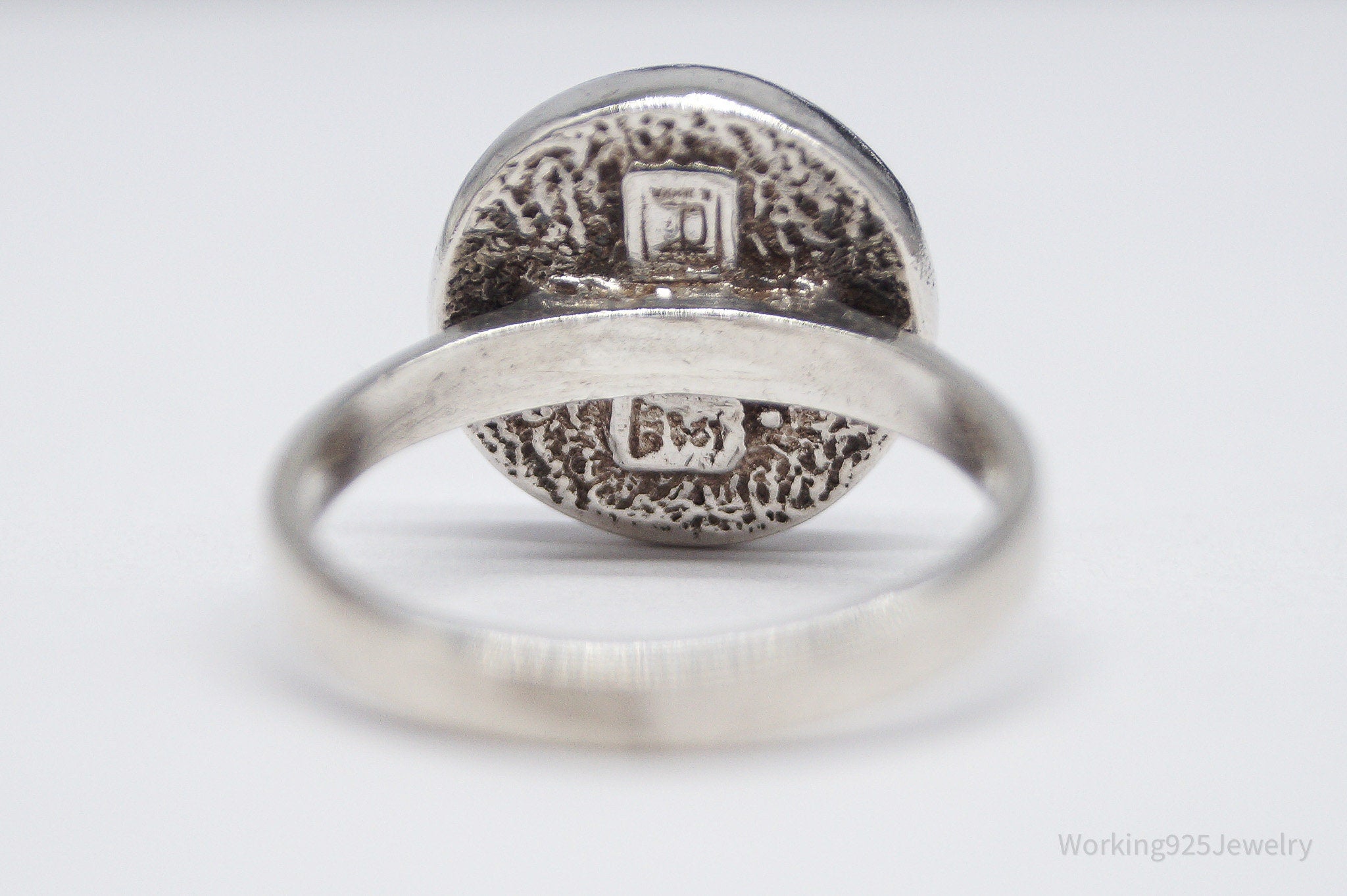 Vintage Black Onyx Sterling Silver Ring - Size 6.25