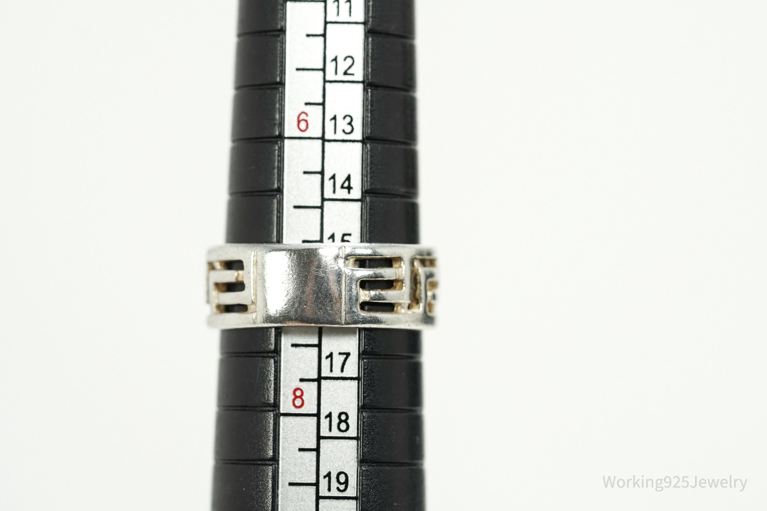 Vintage Large Diamonique Cubic Zirconia Sterling Silver Ring - Size 7.25