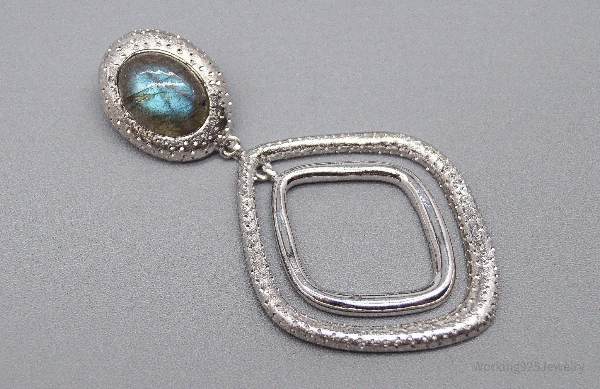 Large TGGC Labradorite Sterling Silver Necklace Pendant