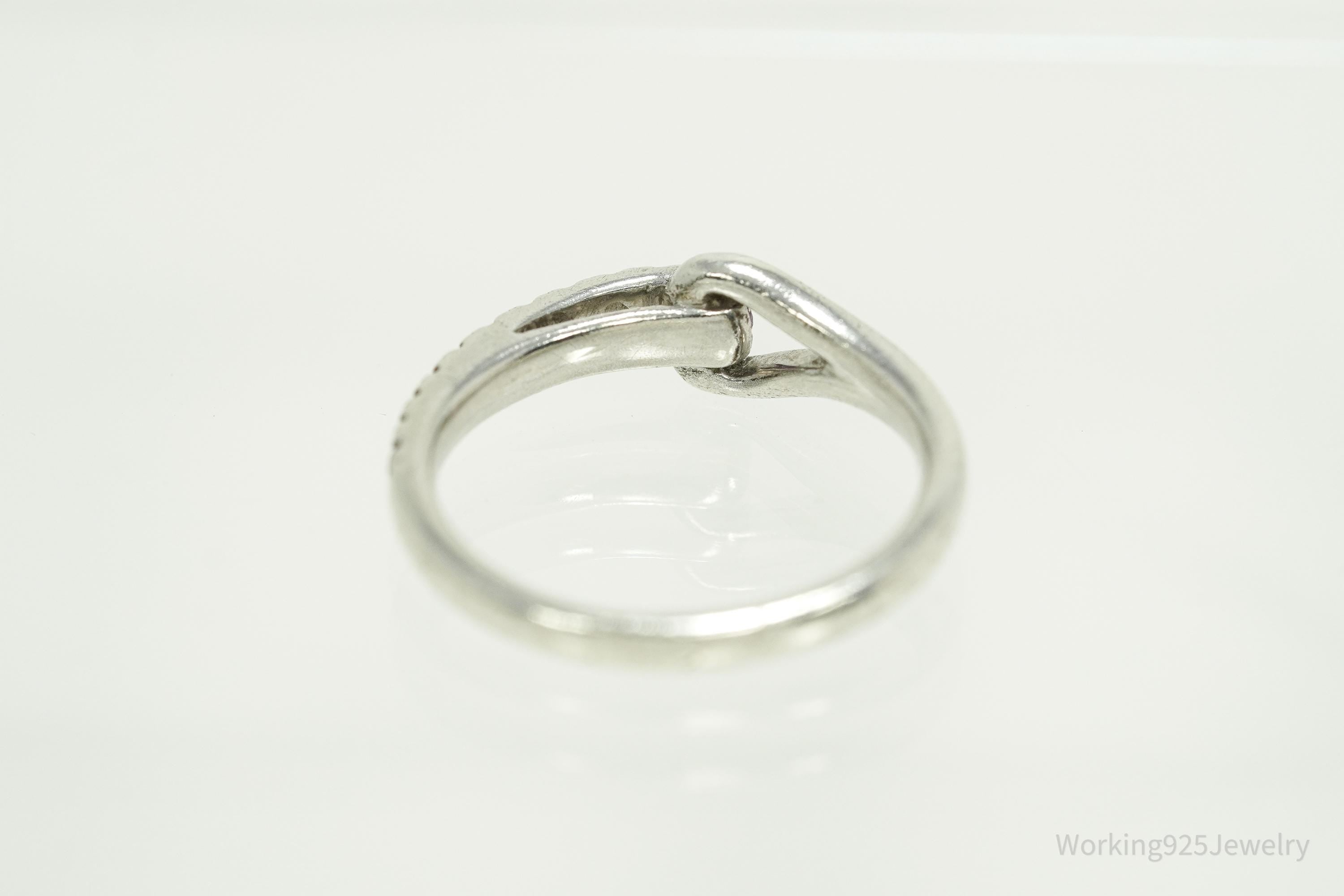 Vintage Ruby Sterling Silver Ring - Size 7